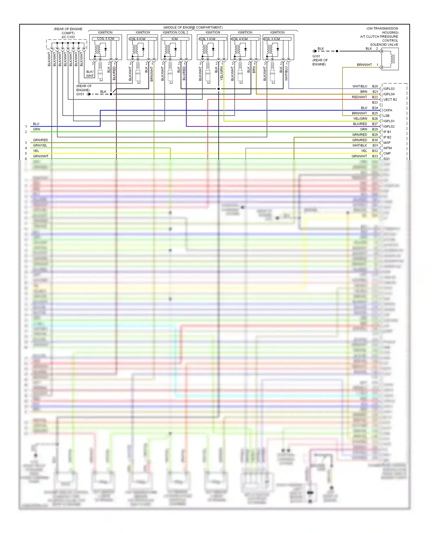 Wiring diagram rear of engine compt) for Honda Pilot I (2004-2009) (6 of 15)