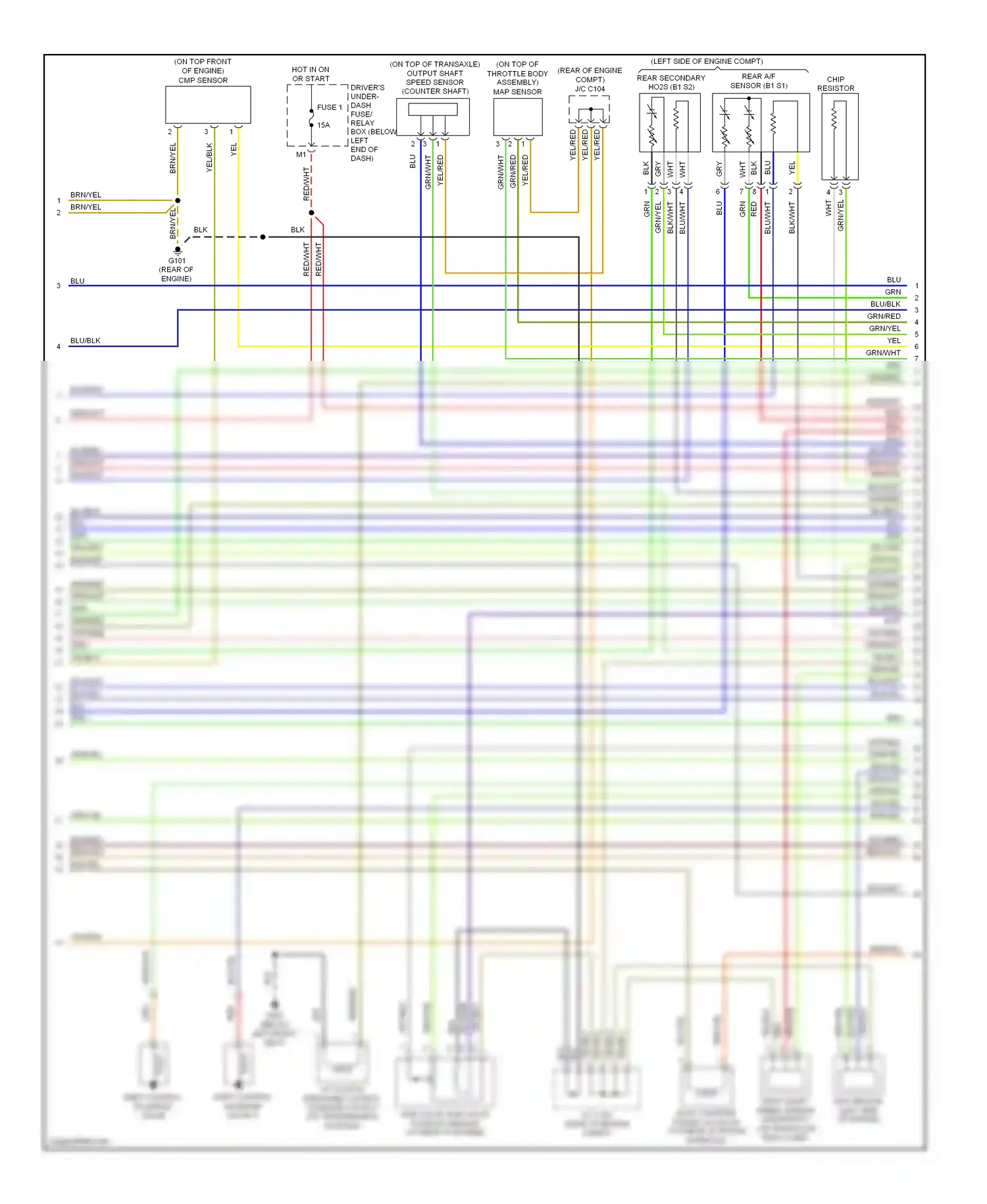Wiring diagram rear of engine compt) for Honda Pilot I (2004-2009) (4 of 15)