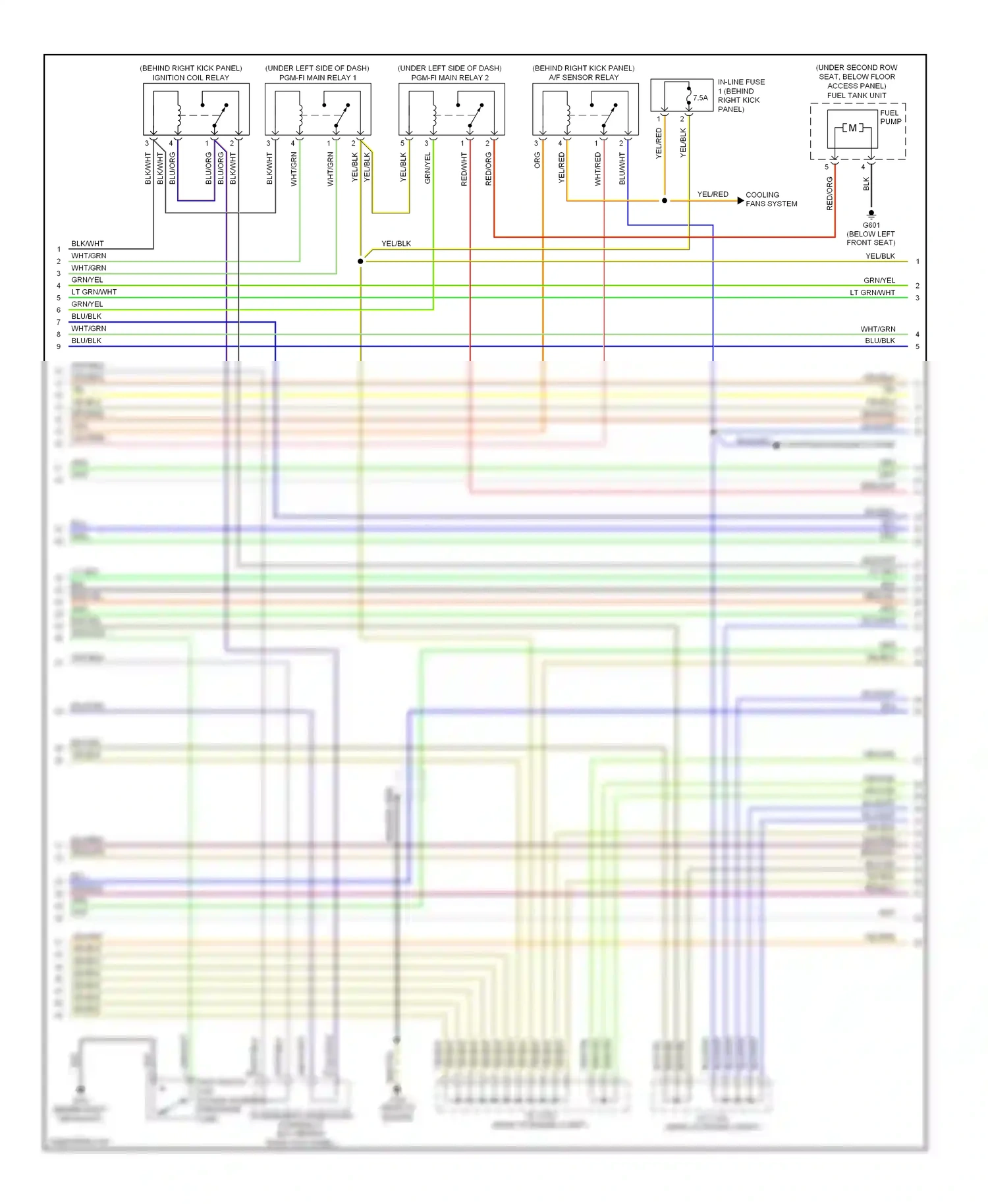Wiring diagram rear of engine compt) for Honda Pilot I (2004-2009) (7 of 15)