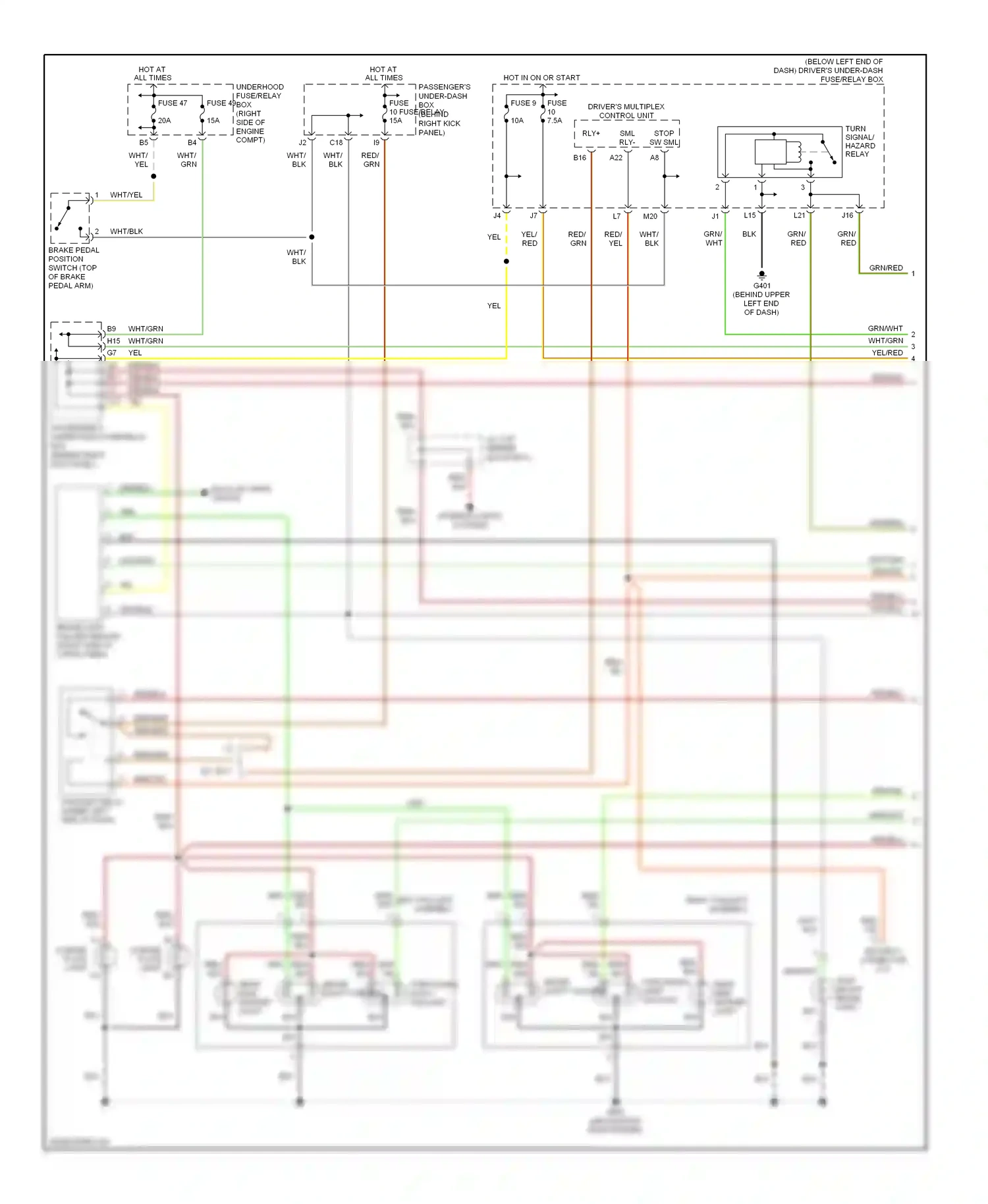 Wiring diagram rear side marker light for Honda Pilot I (2004-2009) (1 of 1)