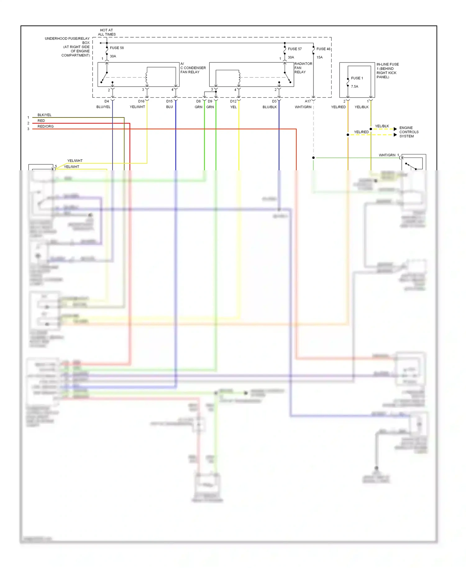 Wiring diagram relay ctrl fan ctrl a/c on in relay ctrl fan ctrl sensor gnd sensor in for Honda Pilot I (2004-2009) (1 of 1)