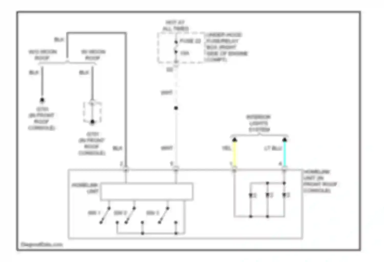 Pilot Honda II facelift (2011-2015): Home link remote control circuit