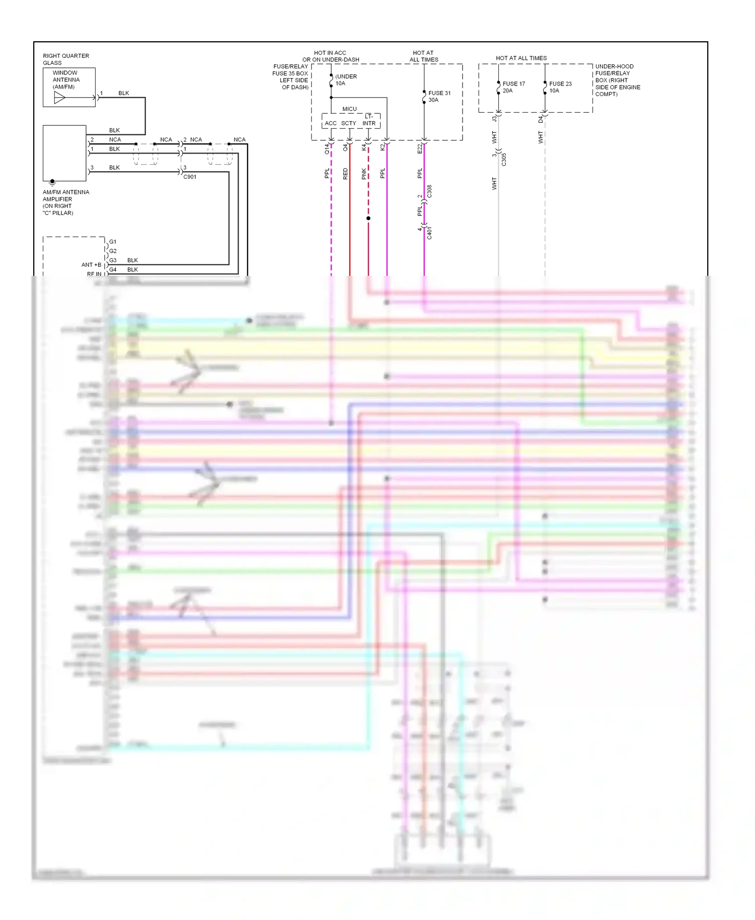 Wiring diagram aux l + for Honda Pilot II facelift (2011-2015) (2 of 4)