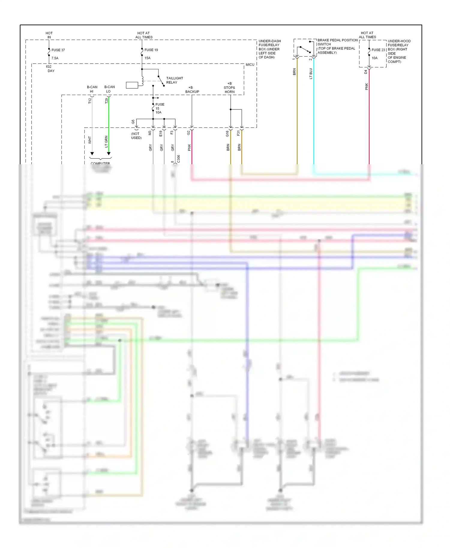Wiring diagram +b backup for Honda Pilot II facelift (2011-2015) (3 of 5)