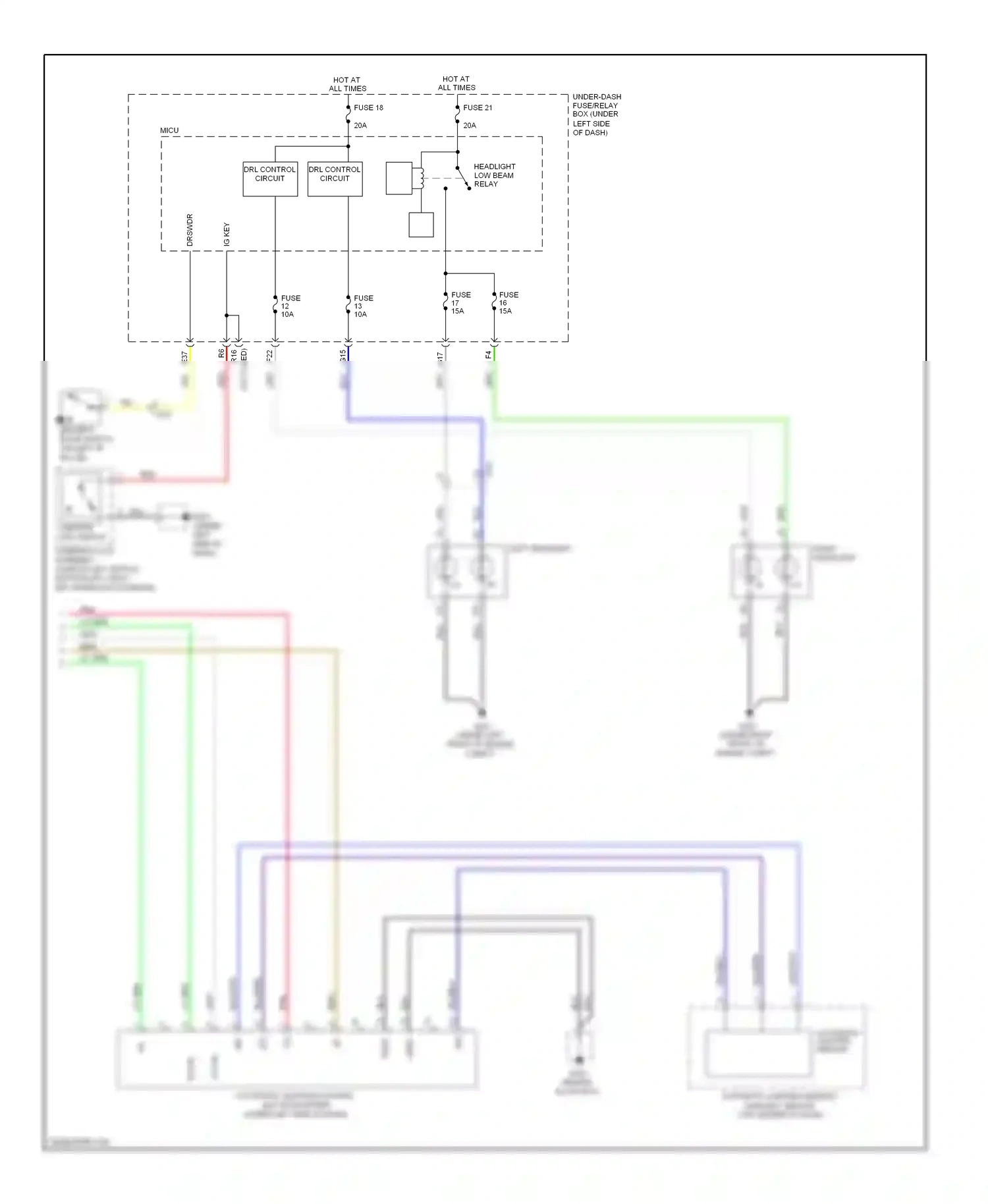 Wiring diagram blu/wht for Honda Pilot II facelift (2011-2015) (2 of 2)