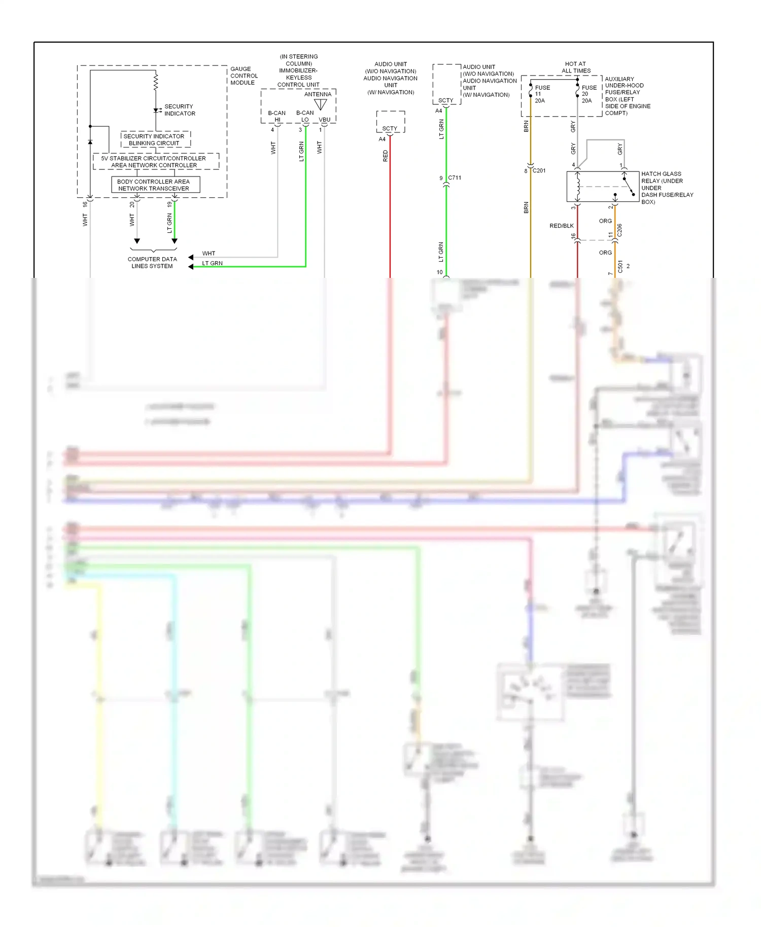 Wiring diagram body controller area network transceiver for Honda Pilot II facelift (2011-2015) (3 of 8)