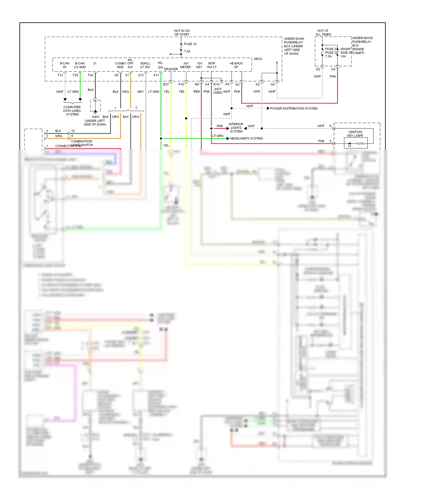 Wiring diagram combination light switch for Honda Pilot II facelift (2011-2015) (1 of 4)