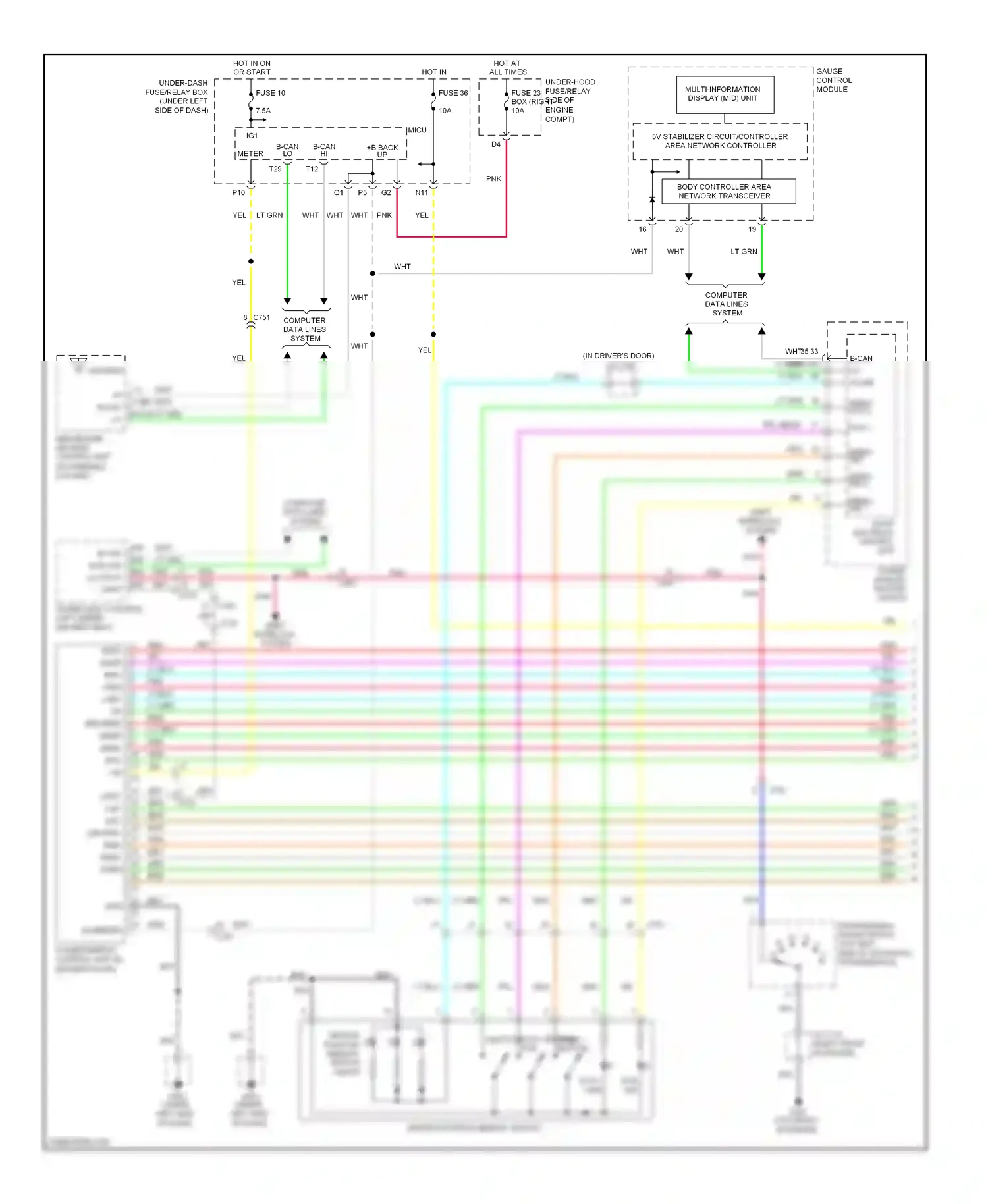 Wiring diagram computer data lines system for Honda Pilot II facelift (2011-2015) (22 of 54)