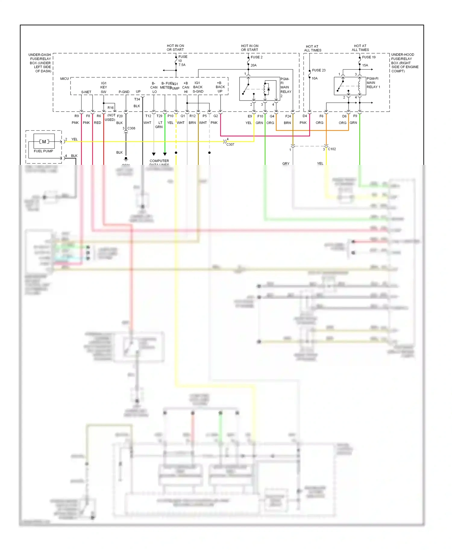 Wiring diagram computer data lines system for Honda Pilot II facelift (2011-2015) (8 of 54)