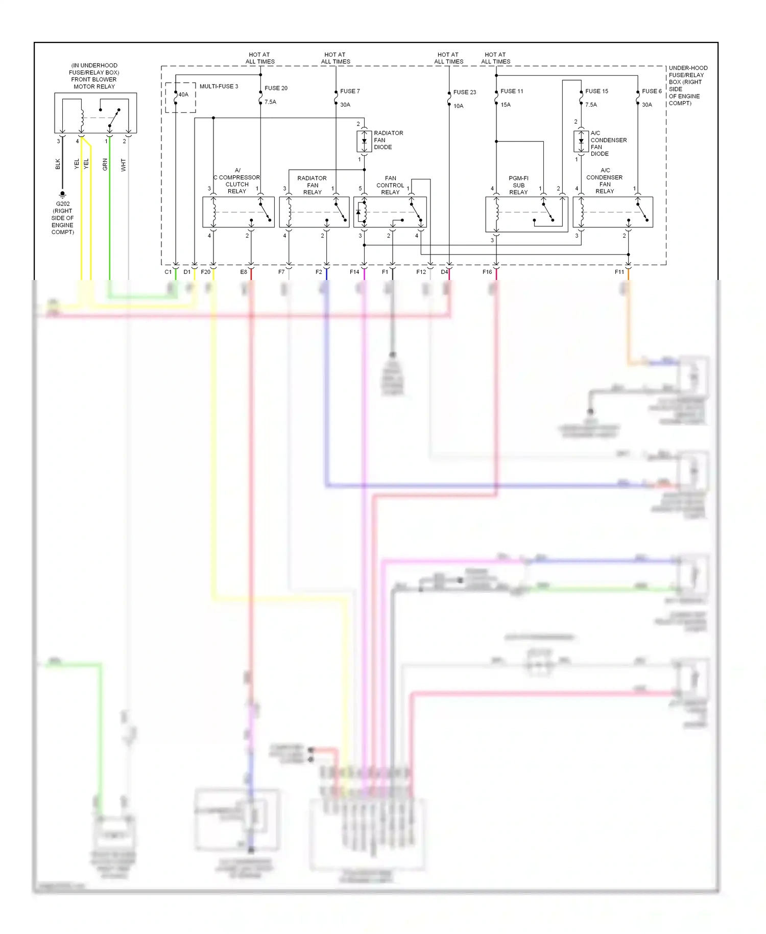 Wiring diagram fuse 11 for Honda Pilot II facelift (2011-2015) (2 of 10)