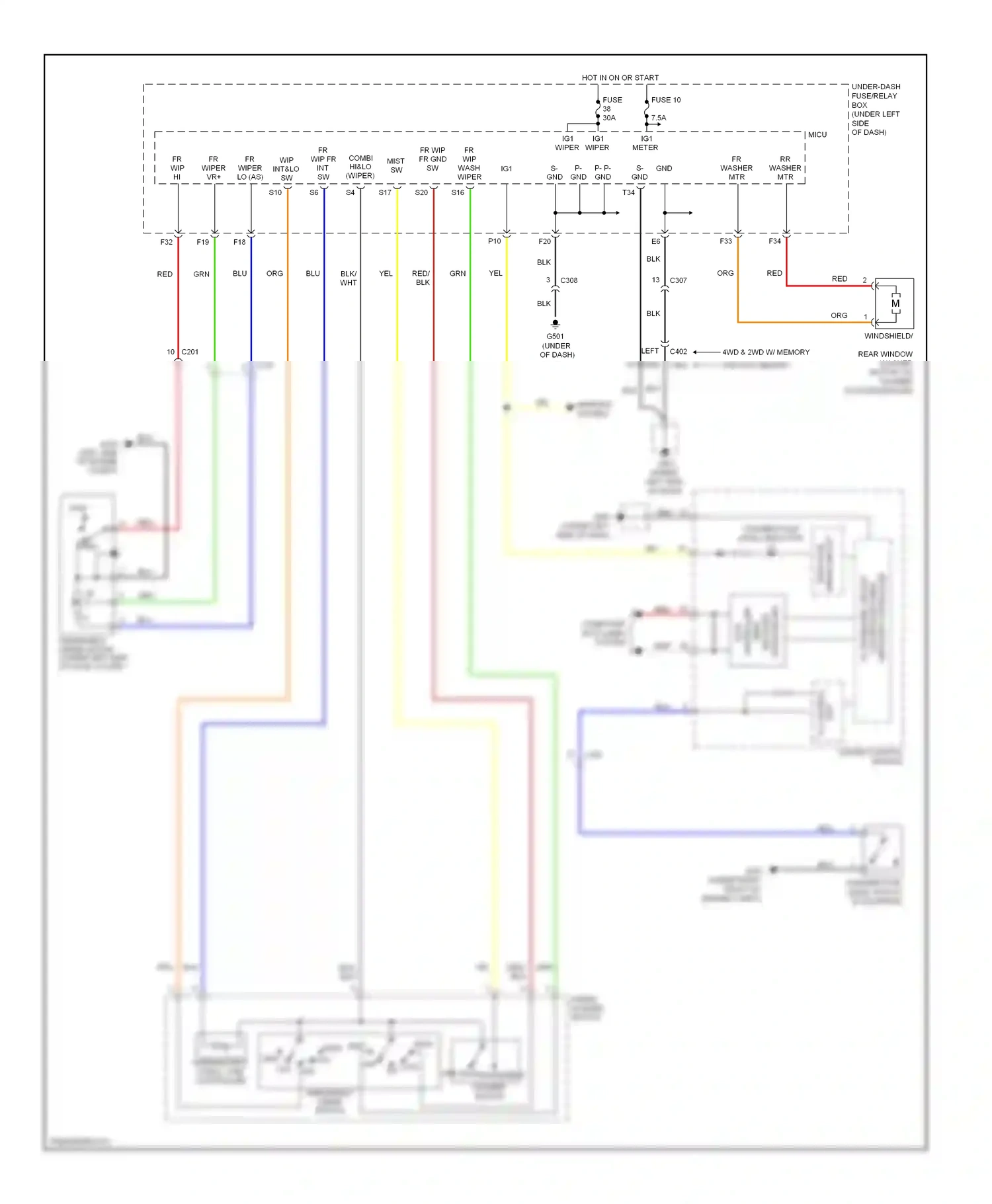Honda Pilot II facelift (2011-2015) indicator wiring diagram  (1 of 1)