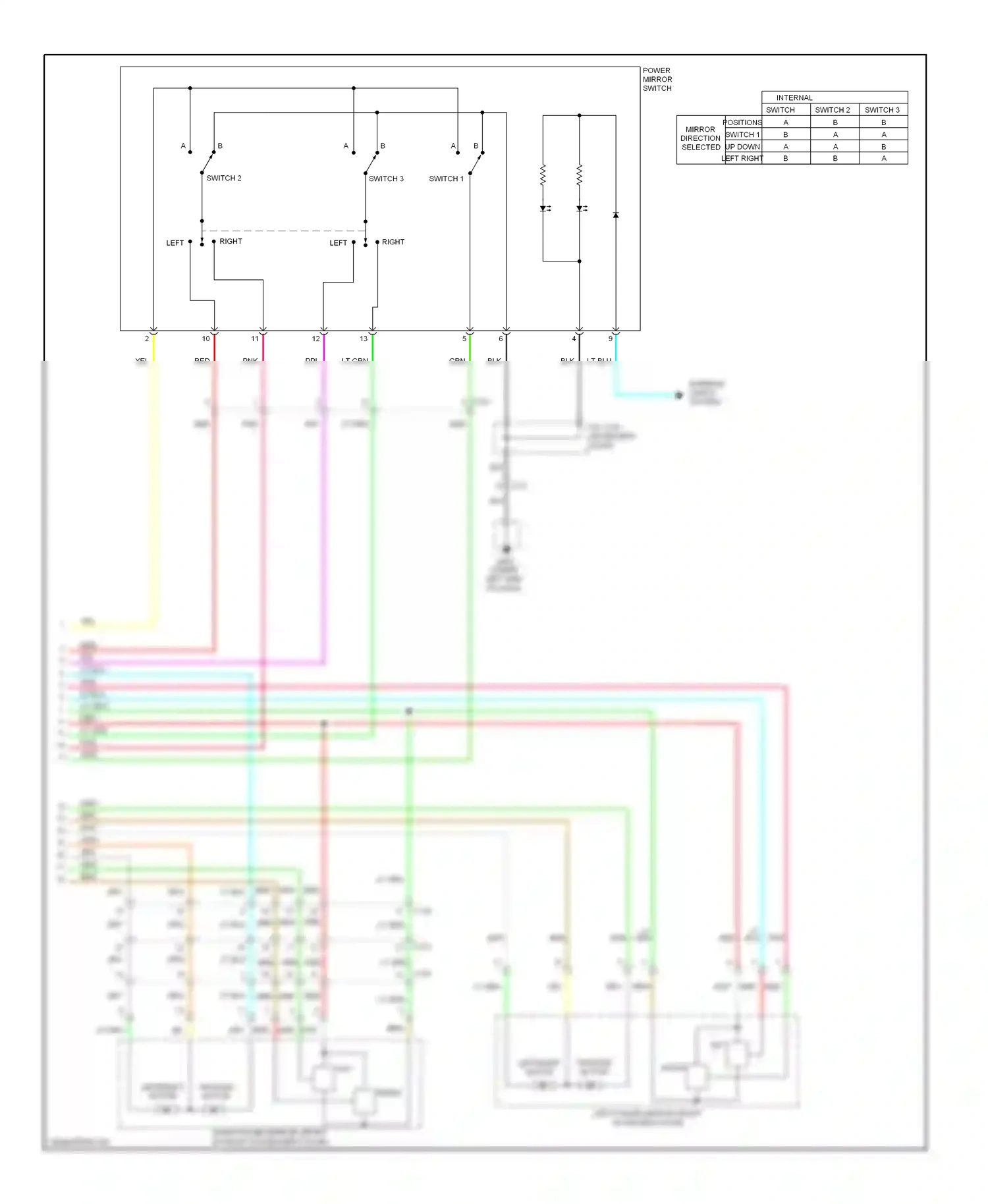 Wiring diagram left/right motor for Honda Pilot II facelift (2011-2015) (1 of 2)