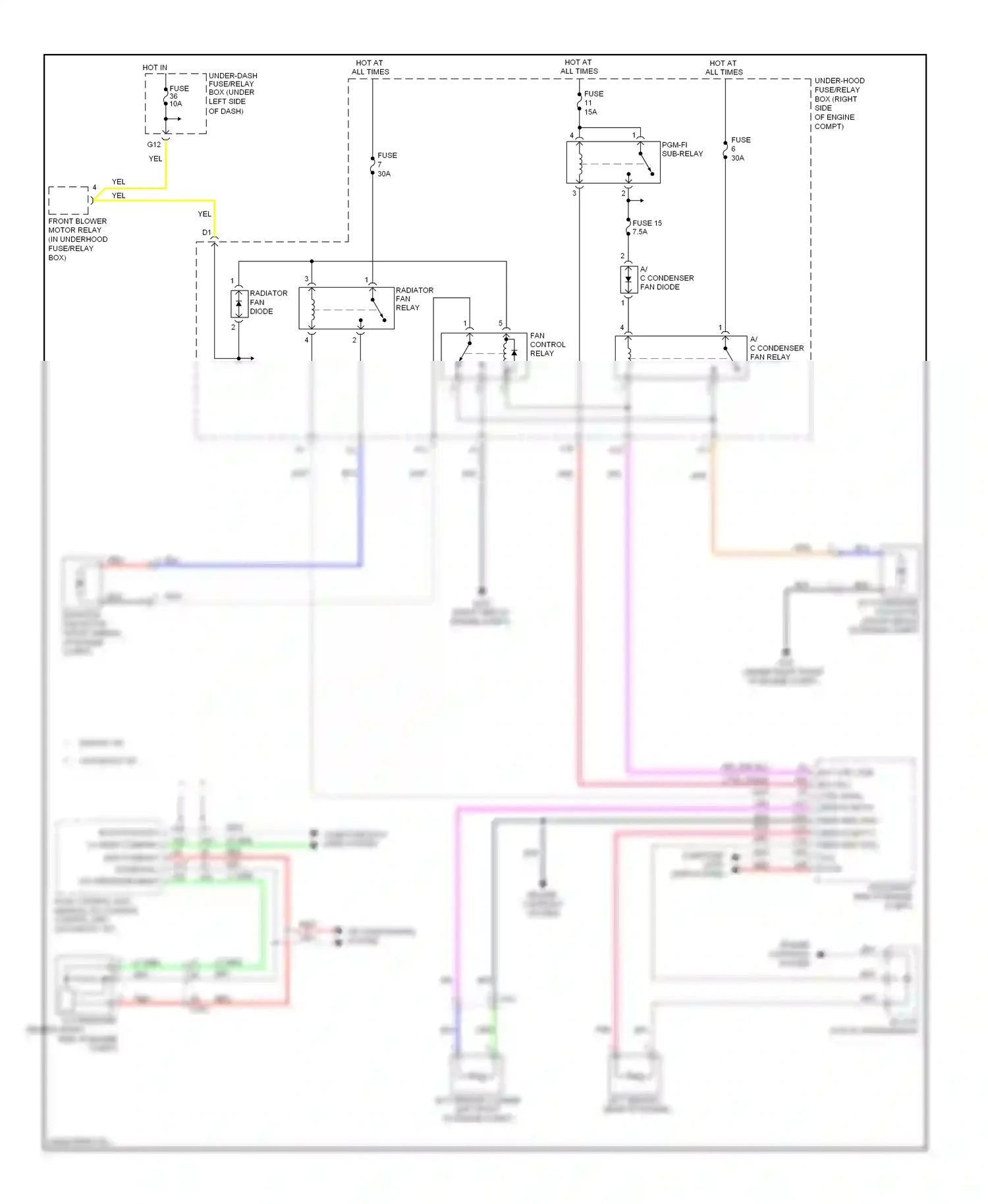 Wiring diagram manual a/c for Honda Pilot II facelift (2011-2015) (4 of 7)
