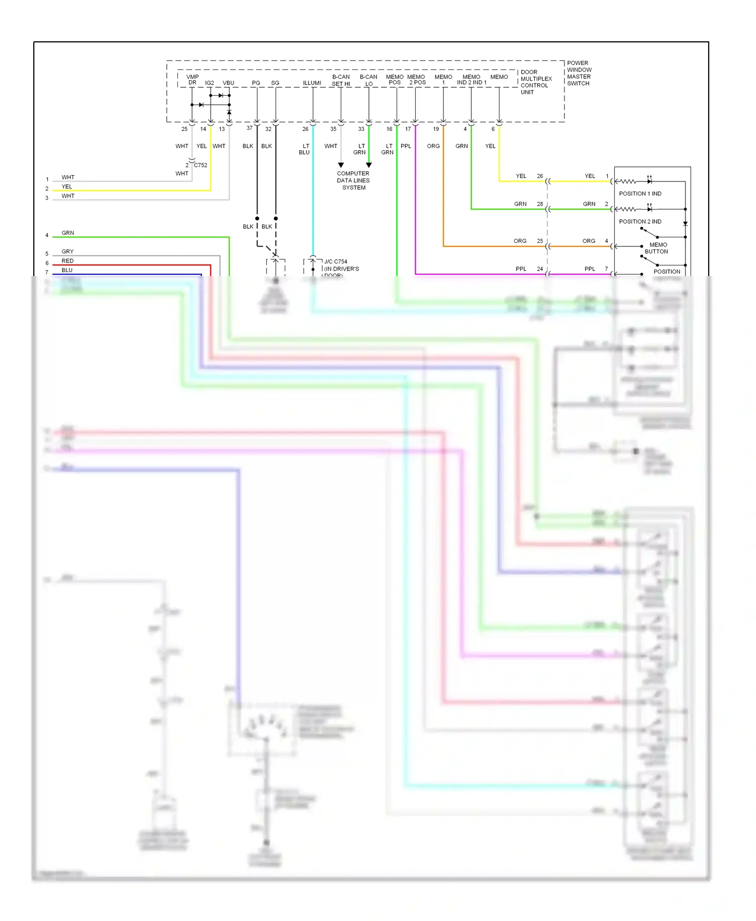 Wiring diagram memo button for Honda Pilot II facelift (2011-2015) (1 of 1)