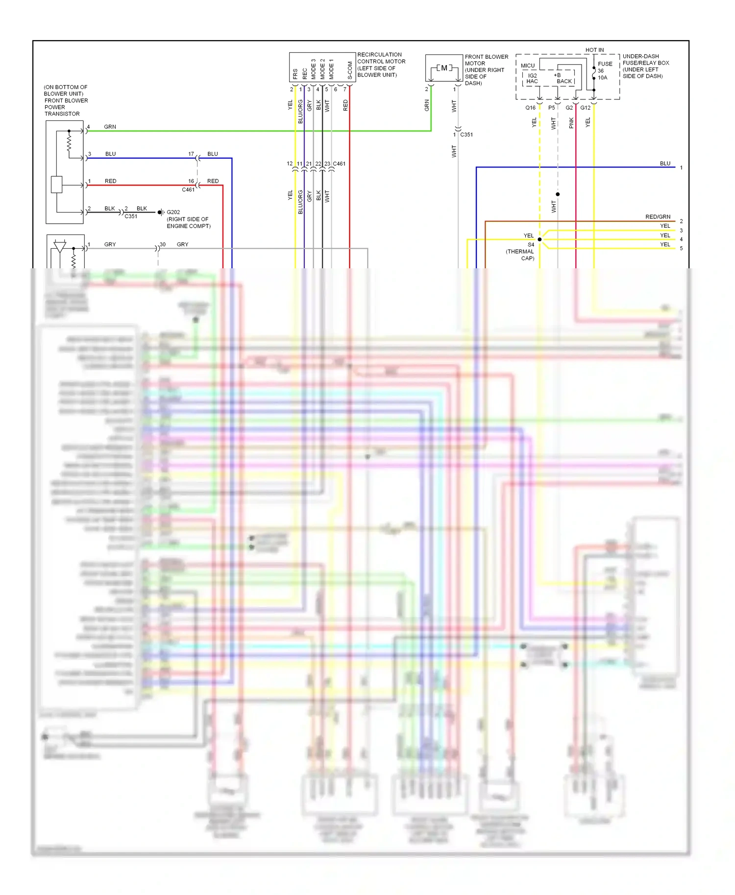 Wiring diagram mode 4 for Honda Pilot II facelift (2011-2015) (2 of 2)