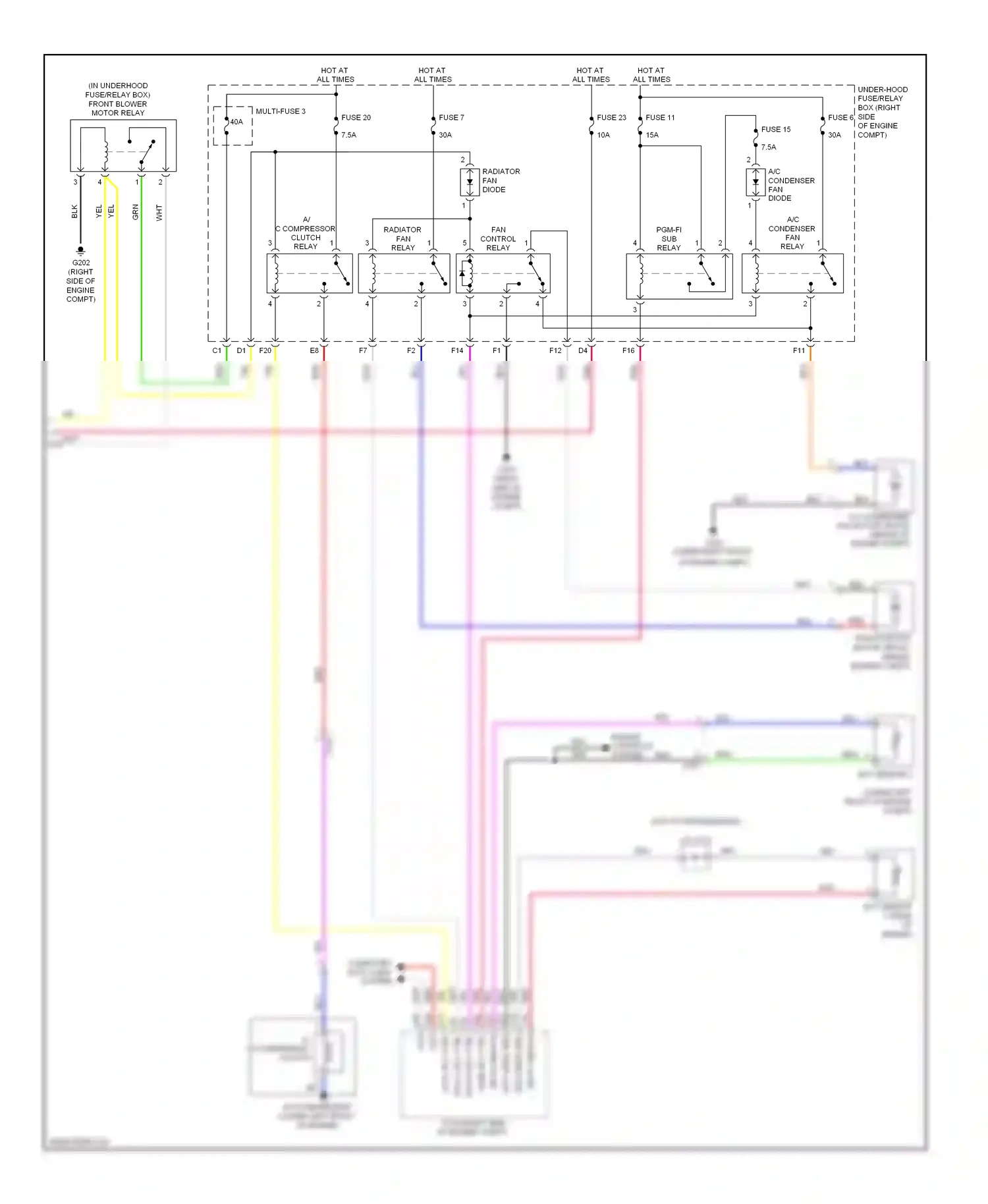 Wiring diagram multi fuse 3 for Honda Pilot II facelift (2011-2015) (2 of 3)