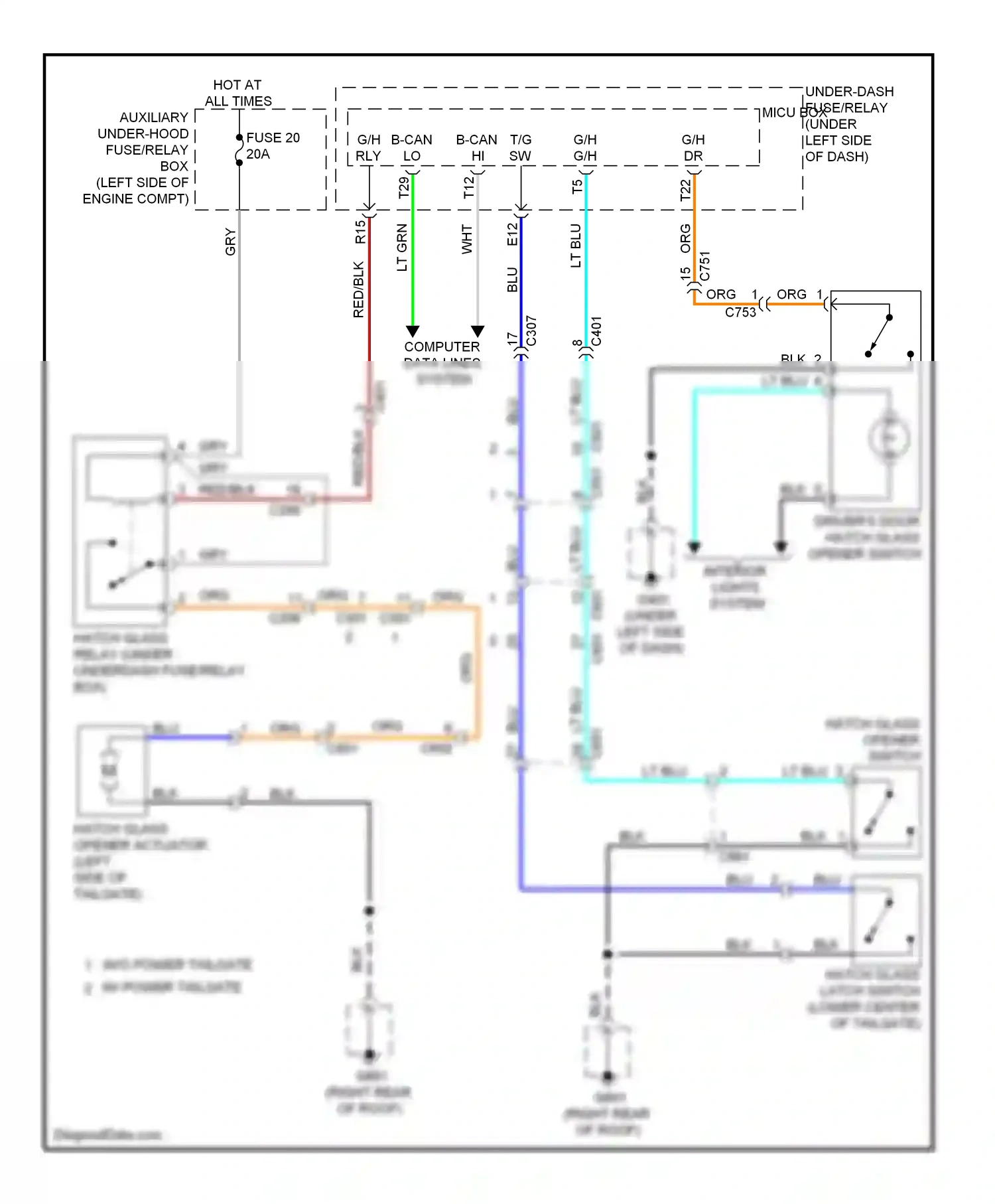 Wiring diagram red/blk for Honda Pilot II facelift (2011-2015) (6 of 10)