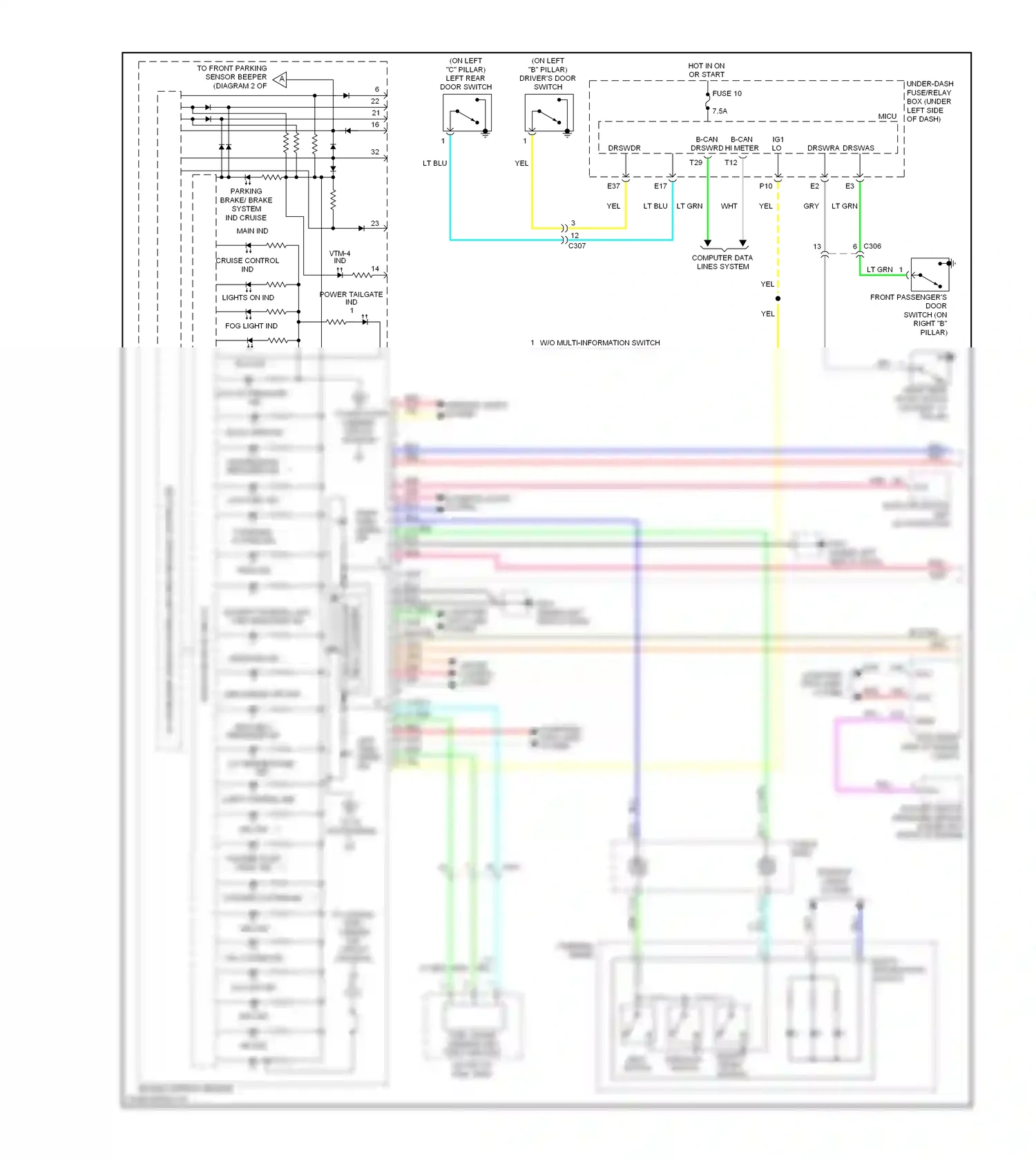 Wiring diagram select/ next previous reset switch switch switch for Honda Pilot II facelift (2011-2015) (1 of 1)