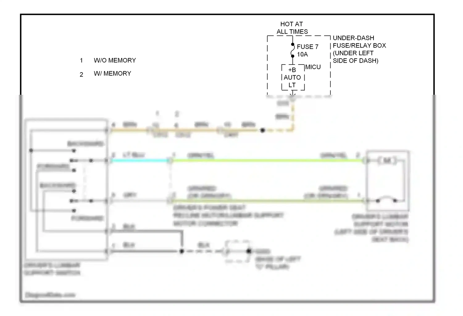 Wiring diagram w/ memory for Honda Pilot II facelift (2011-2015) (3 of 12)