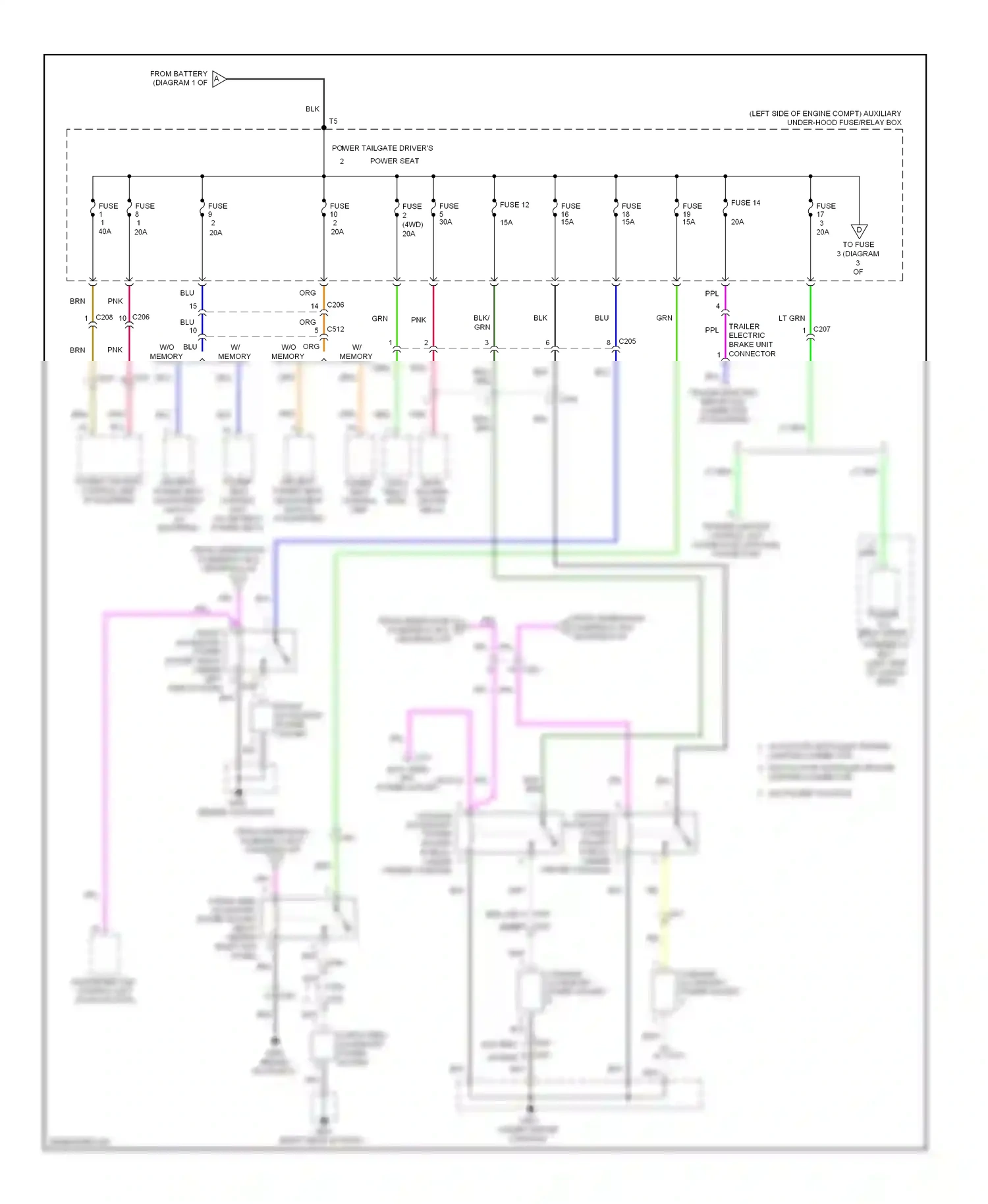 Wiring diagram w/ memory for Honda Pilot II facelift (2011-2015) (8 of 12)