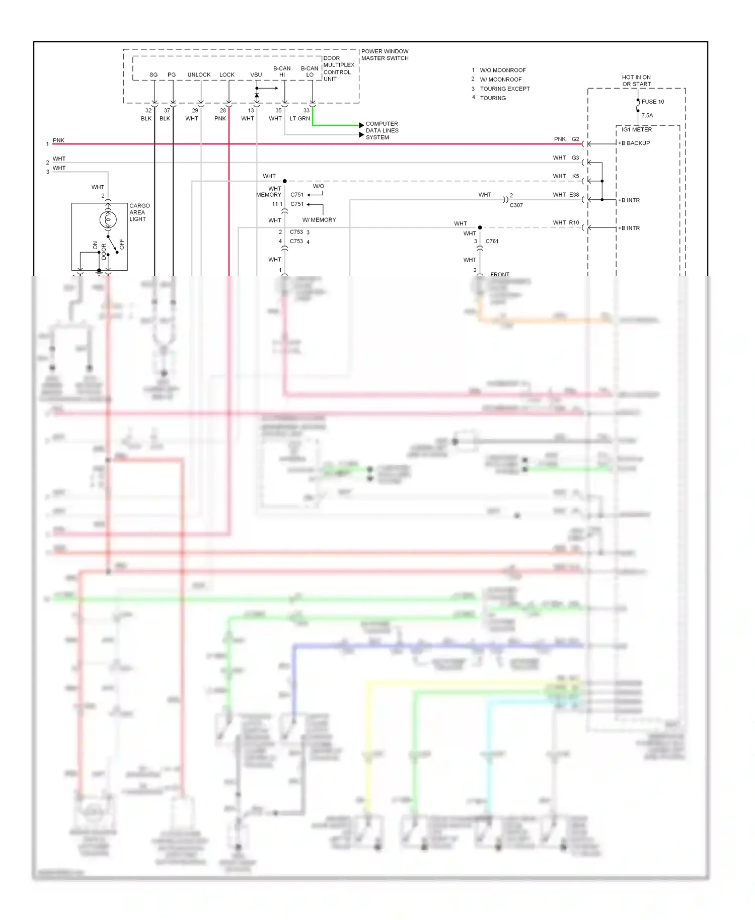 Wiring diagram w/ power tailgate for Honda Pilot II facelift (2011-2015) (1 of 5)