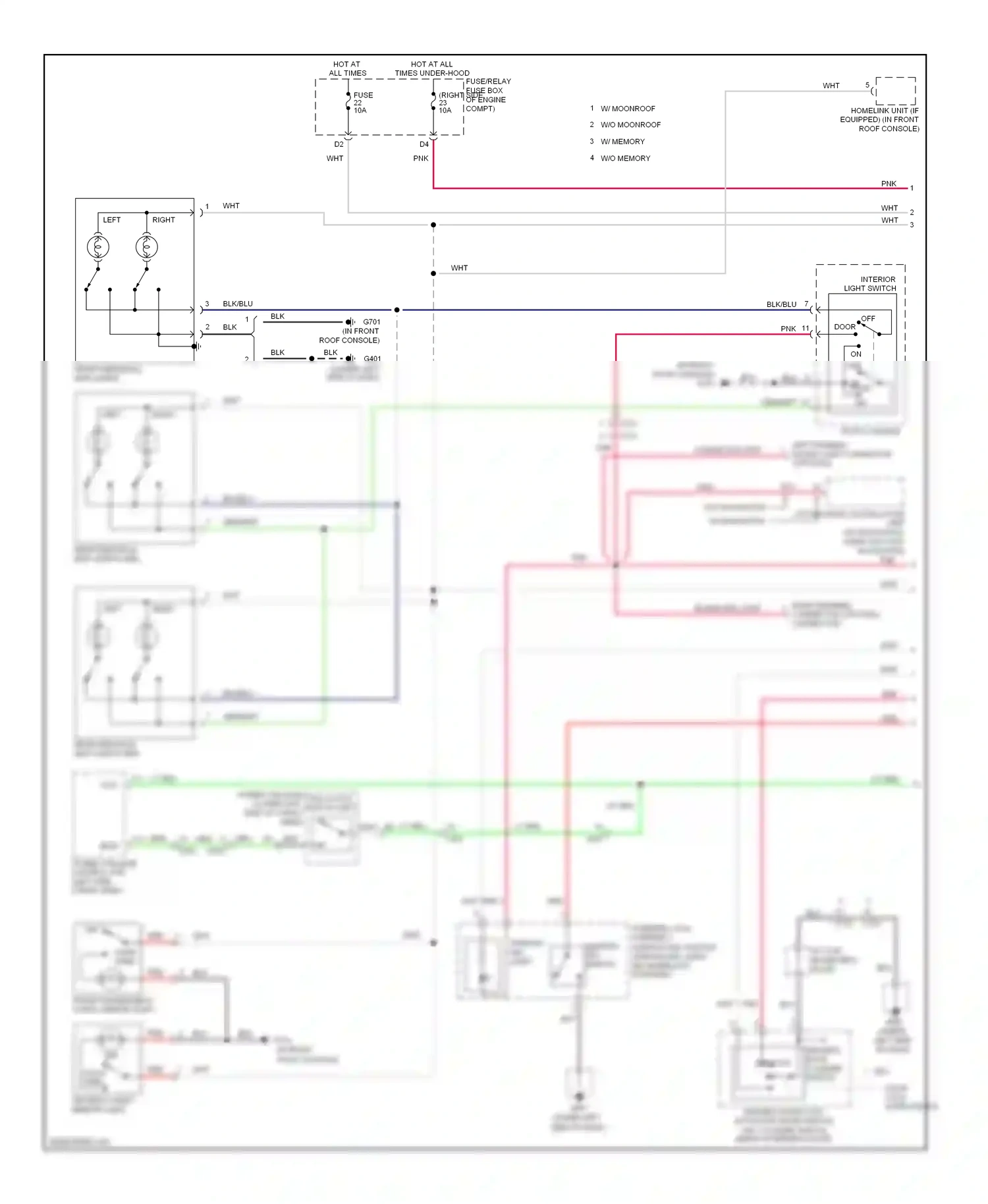 Wiring diagram w/o memory for Honda Pilot II facelift (2011-2015) (1 of 10)