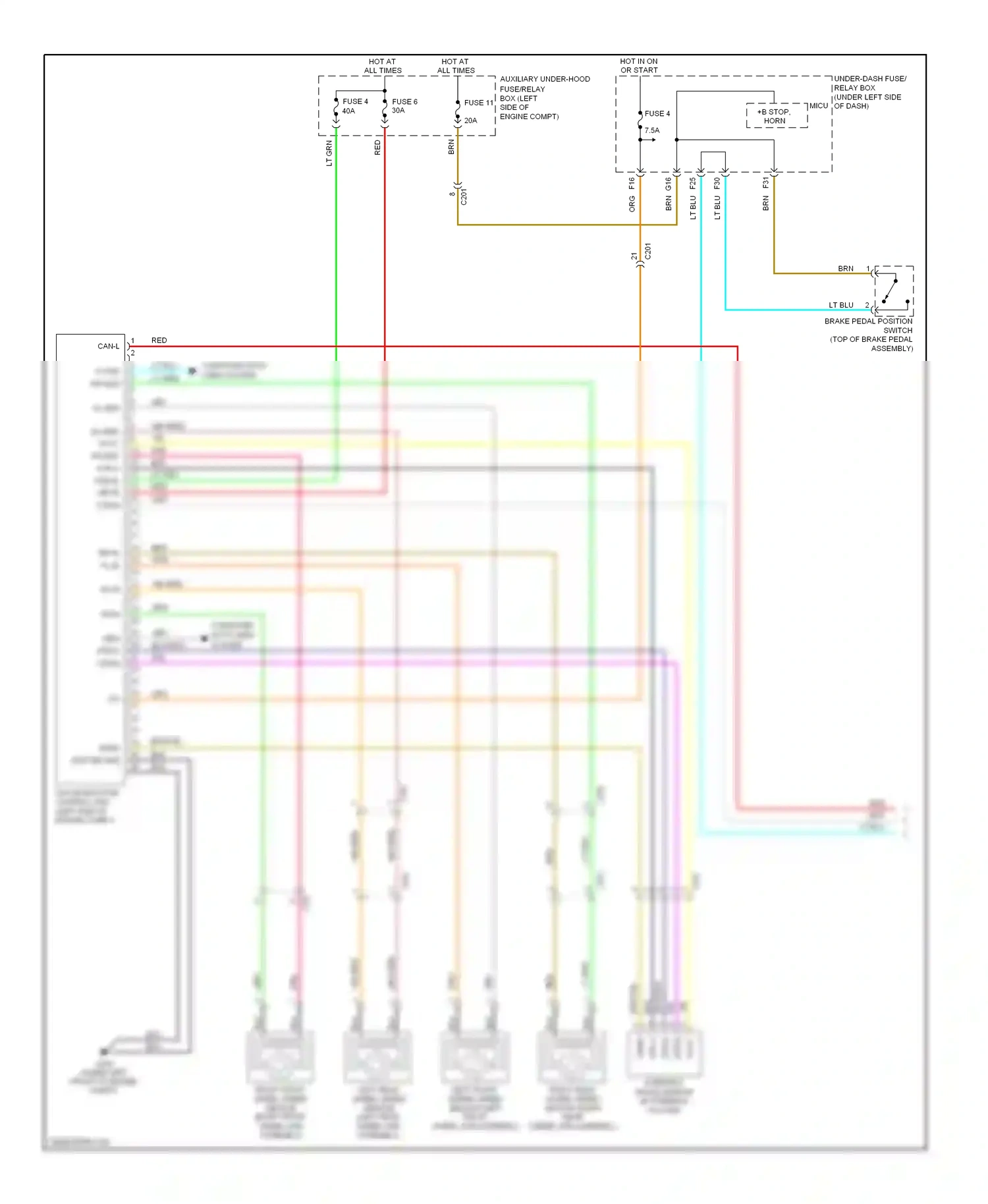 Wiring diagram yel/red for Honda Pilot II facelift (2011-2015) (1 of 5)