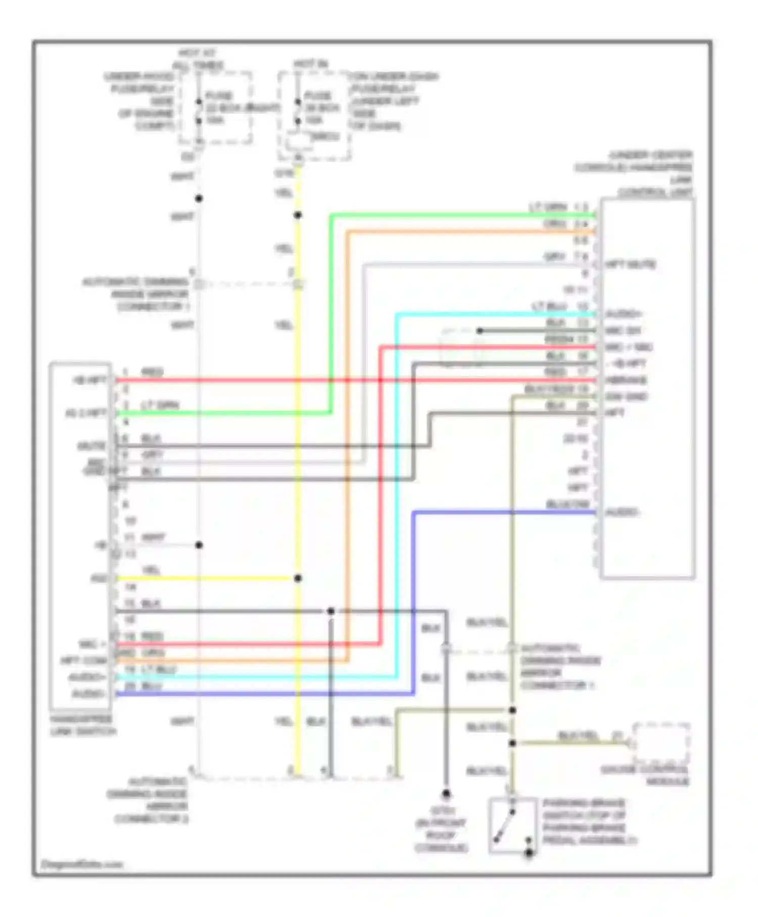 Pilot Honda II (2008-2011): Hands free module circuit, honda accessory
