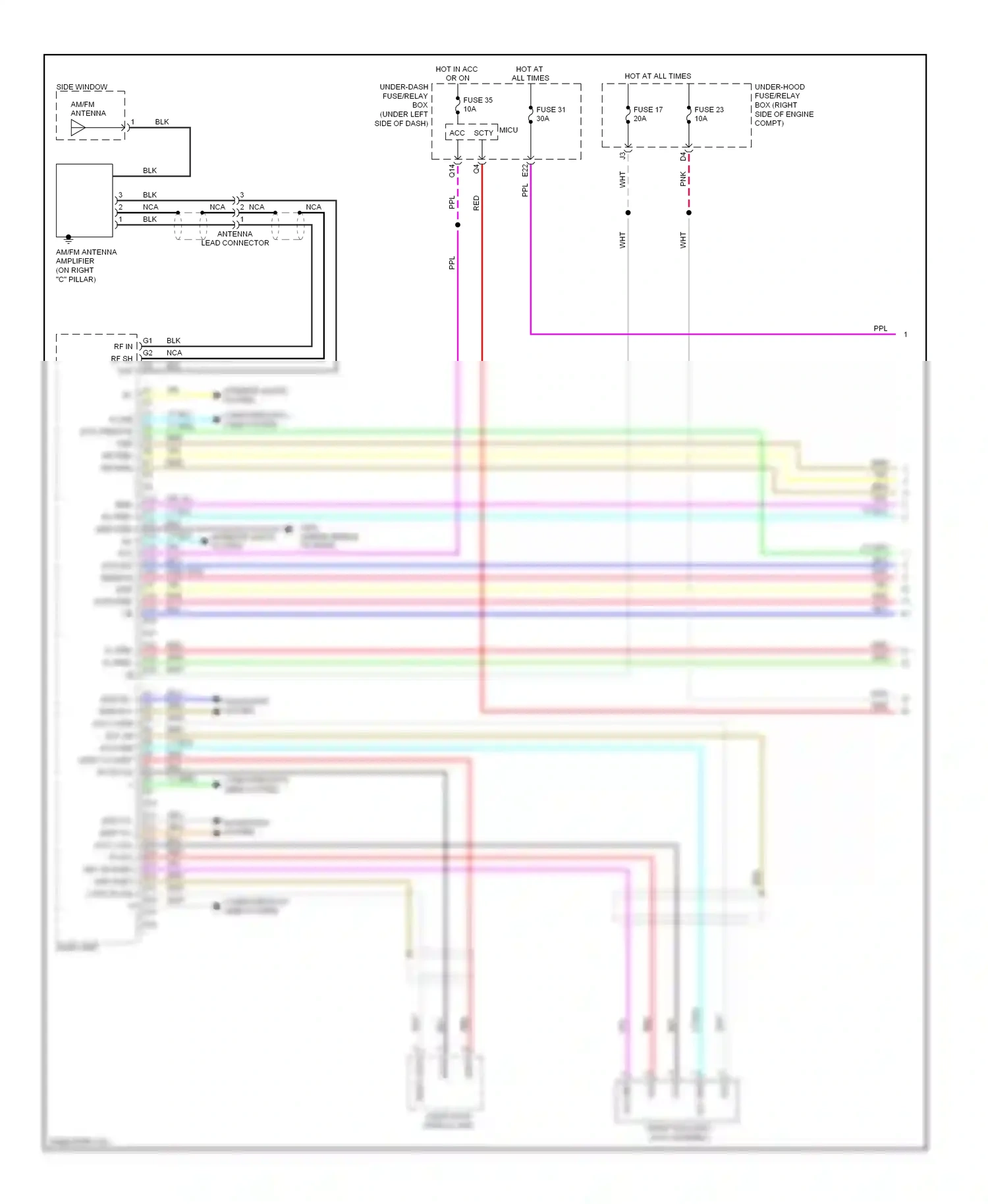 Wiring diagram audio-hvac display unit for Honda Pilot II (2008-2011) (3 of 3)