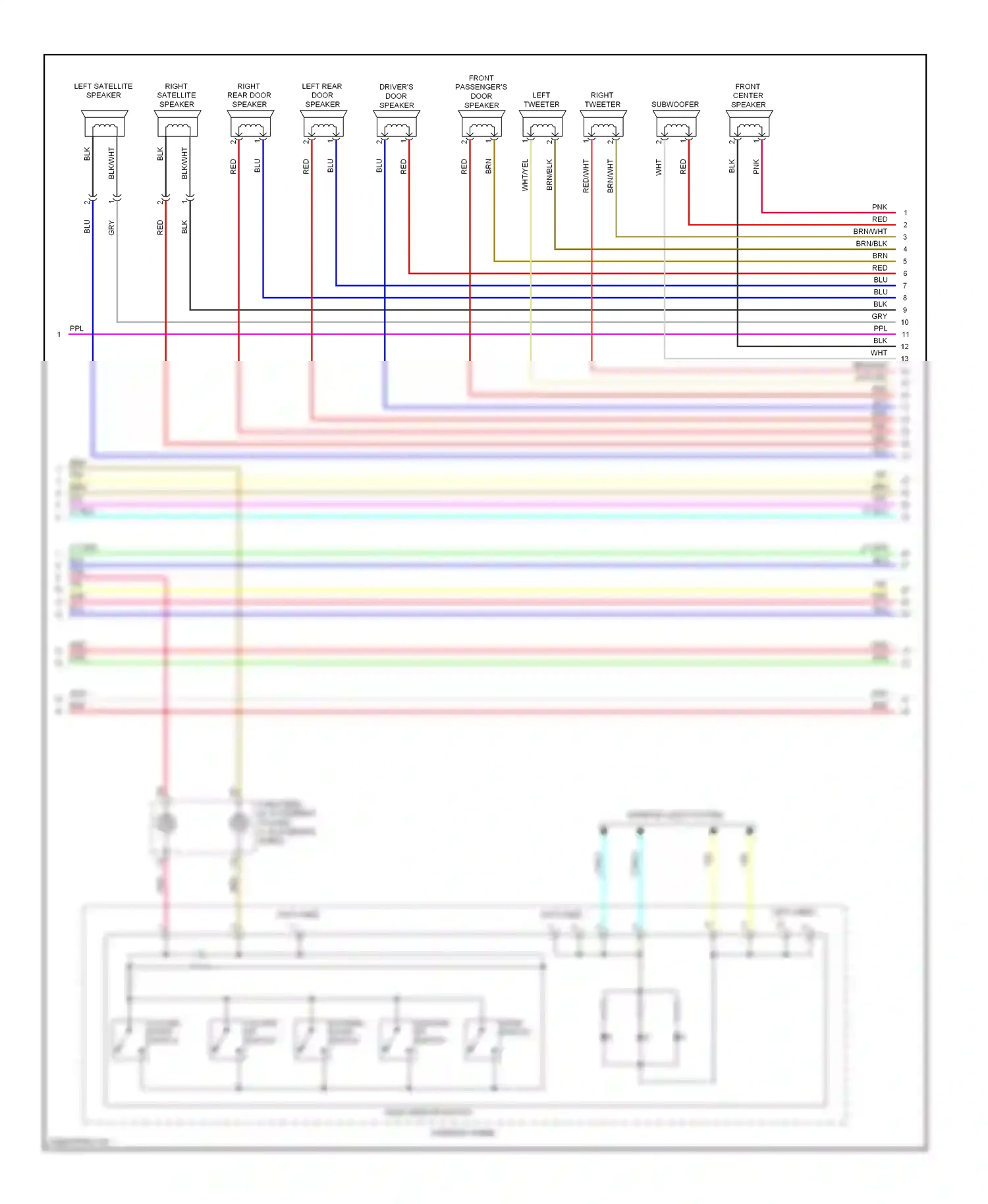 Wiring diagram channel up switch for Honda Pilot II (2008-2011) (4 of 4)