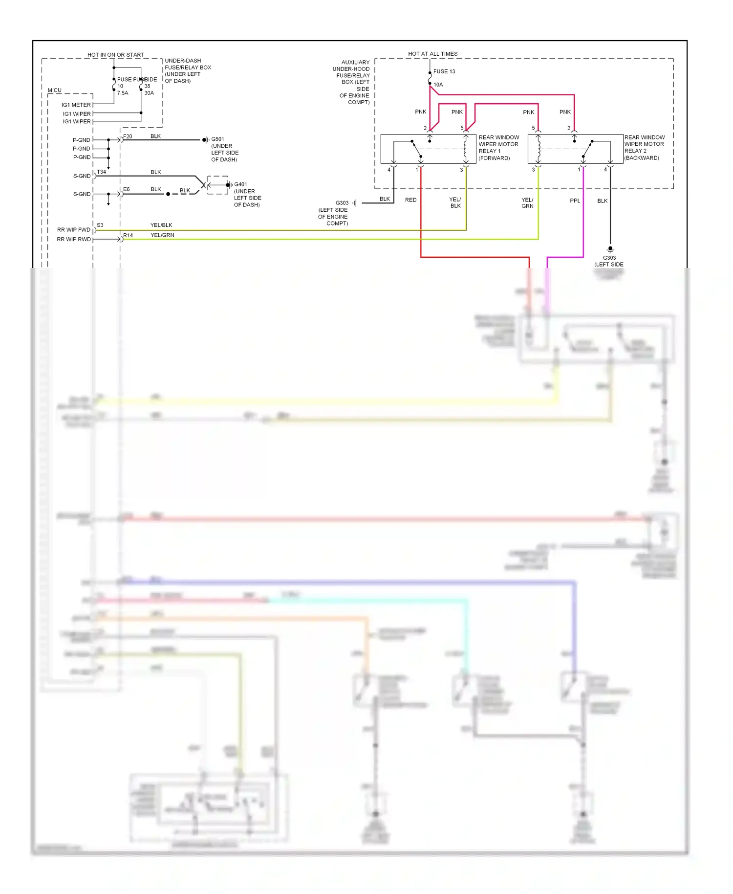 Wiring diagram hatch glass latch switch for Honda Pilot II (2008-2011) (1 of 1)