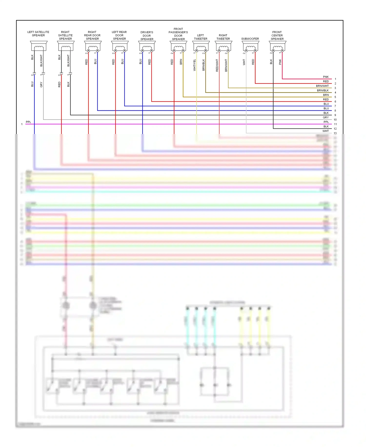 Wiring diagram left tweeter for Honda Pilot II (2008-2011) (2 of 4)
