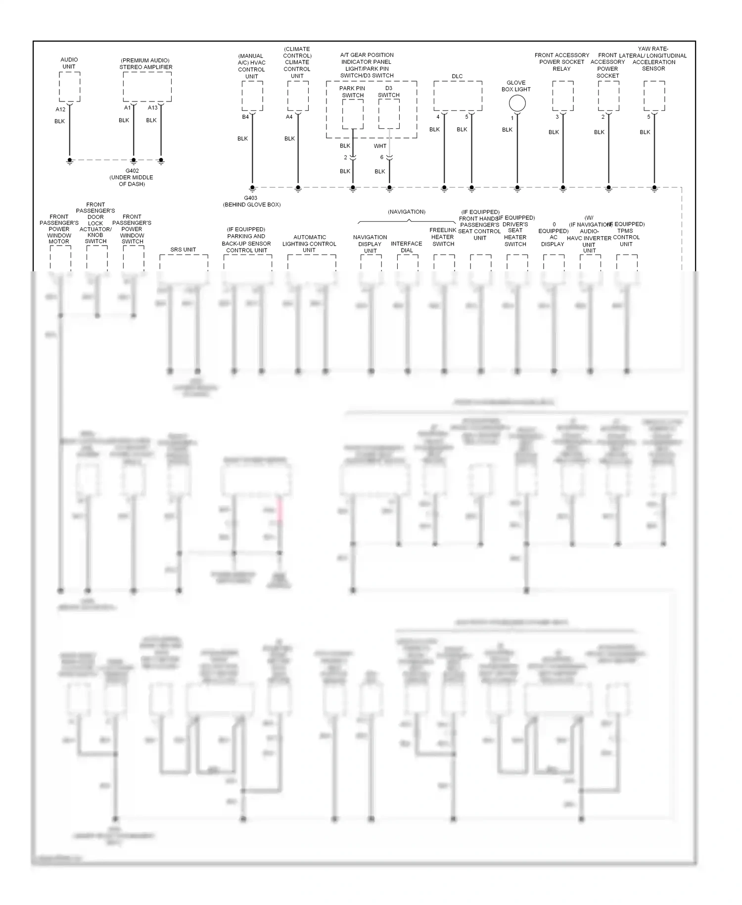 Wiring diagram navigation interface display dial unit for Honda Pilot II (2008-2011) (1 of 1)