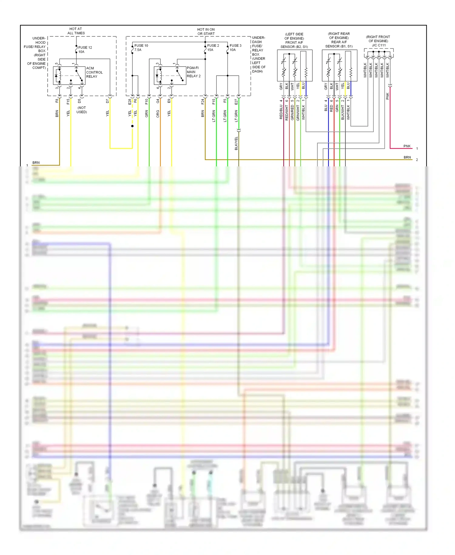 Wiring diagram pgm-fi main relay 2 for Honda Pilot II (2008-2011) (1 of 1)