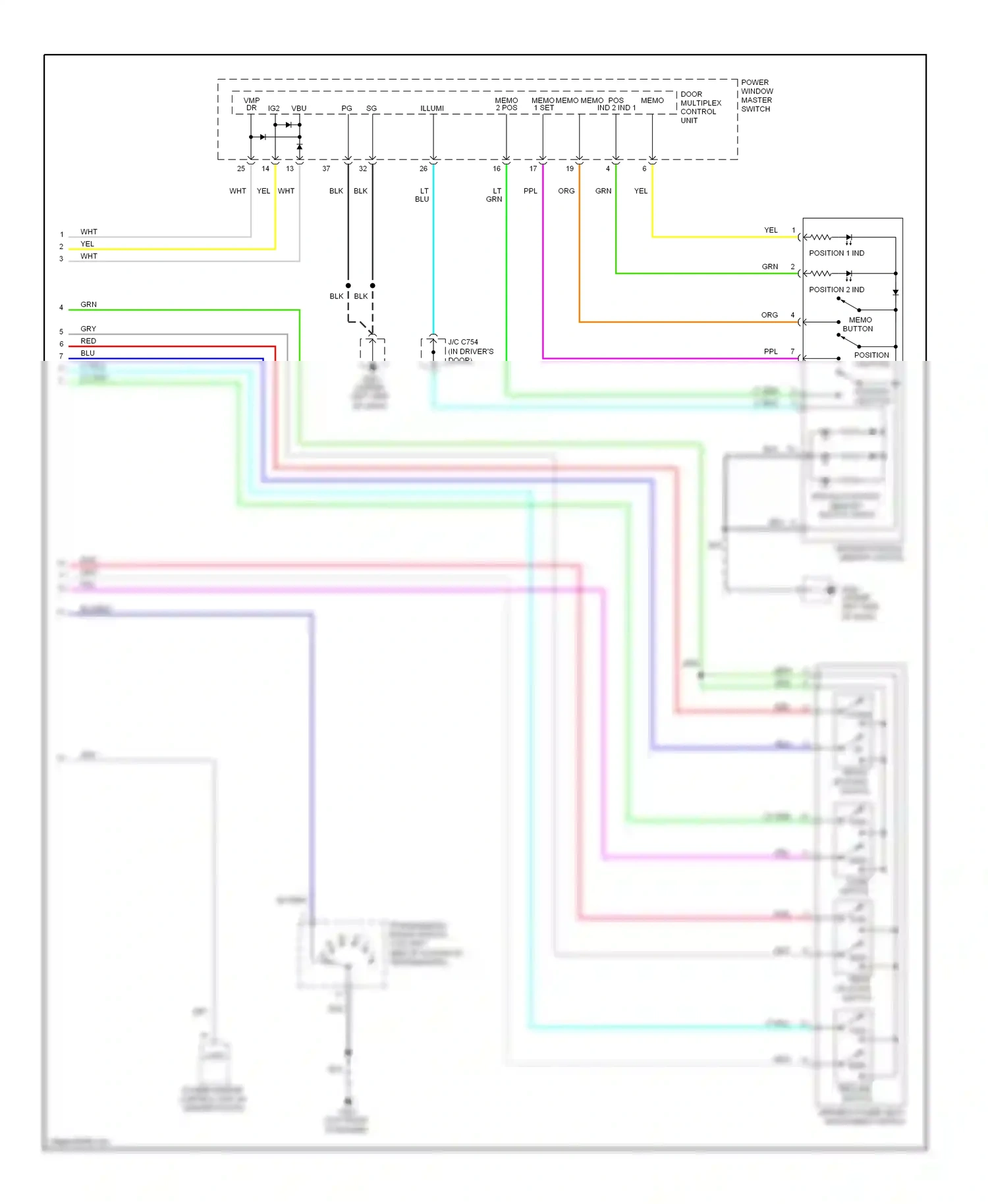 Wiring diagram position 1 button for Honda Pilot II (2008-2011) (1 of 1)