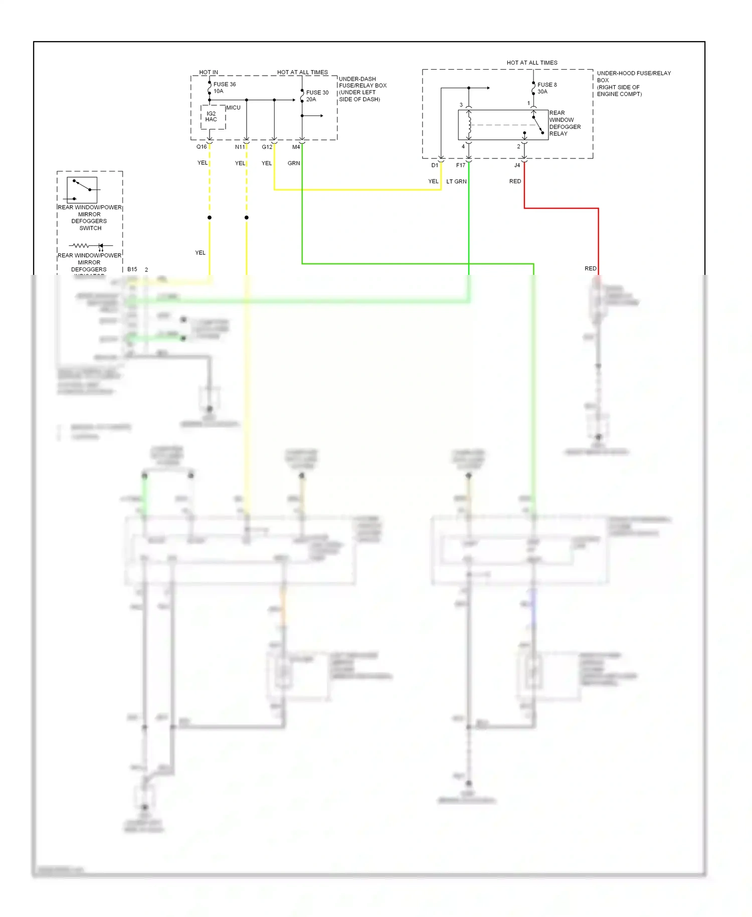 Wiring diagram rear window for Honda Pilot II (2008-2011) (1 of 1)