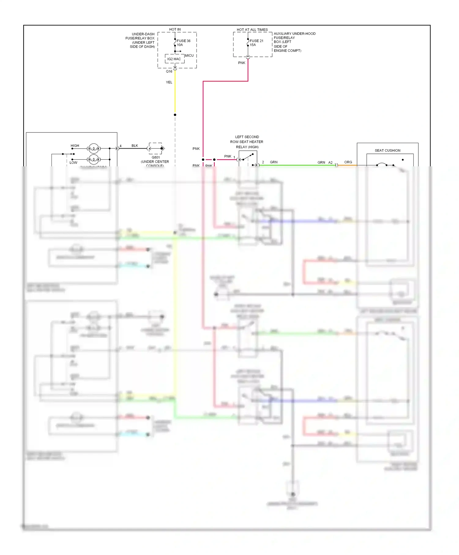 Wiring diagram right second row seat heater switch for Honda Pilot II (2008-2011) (1 of 1)