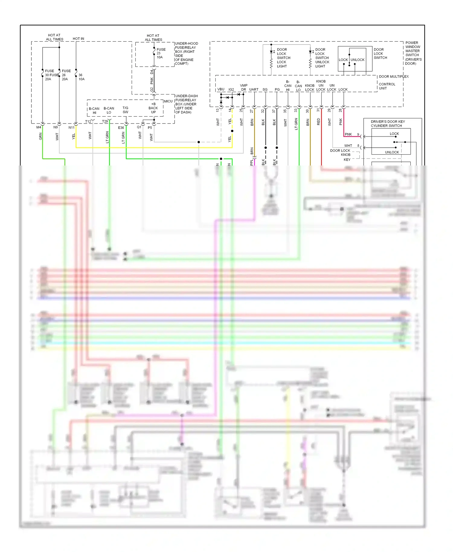Wiring diagram trunk/tailgate/ fuel doors system for Honda Pilot II (2008-2011) (1 of 1)