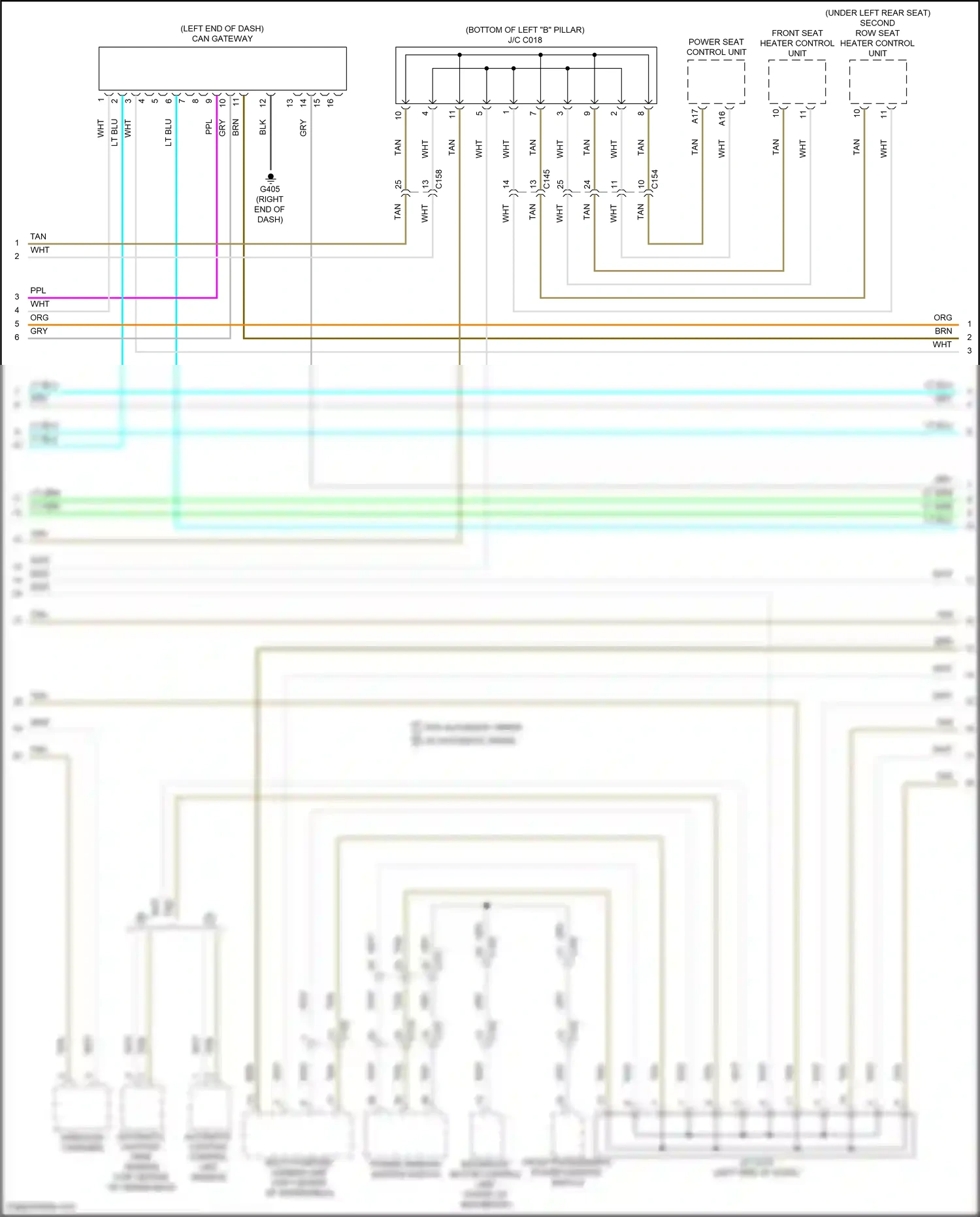 Car Wiring Diagrams for Pilot Honda III facelift (2018-2022): Computer data lines circuit, 9 speed a/t (2 of 6)