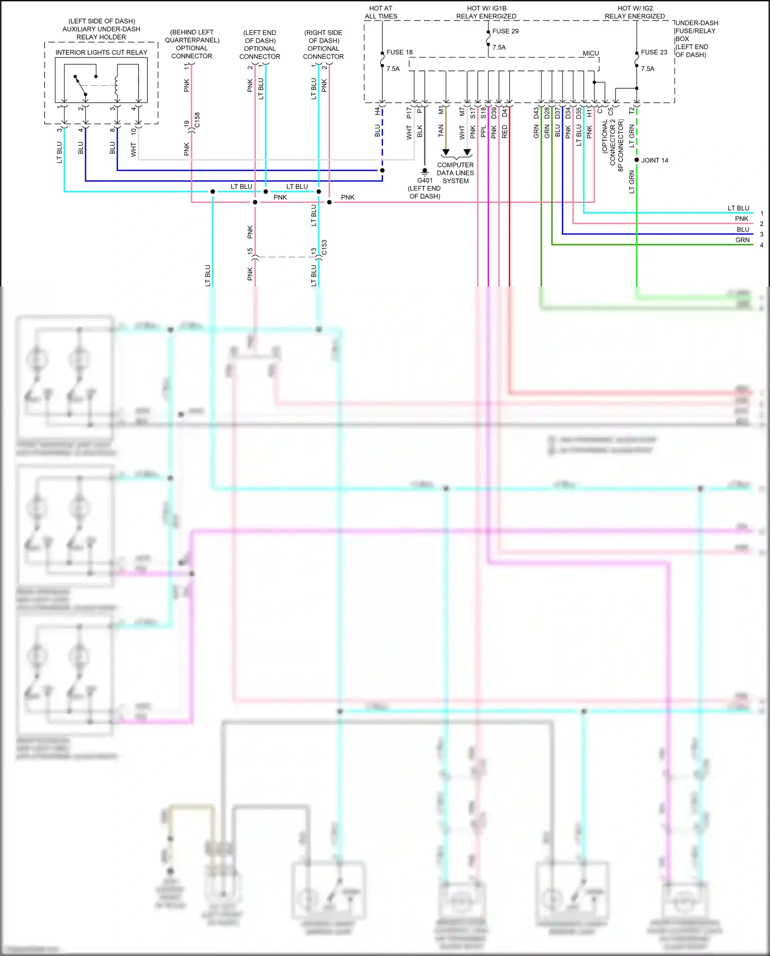Wiring diagram behind left quarterpanel) for Honda Pilot III facelift (2018-2022) (3 of 15)