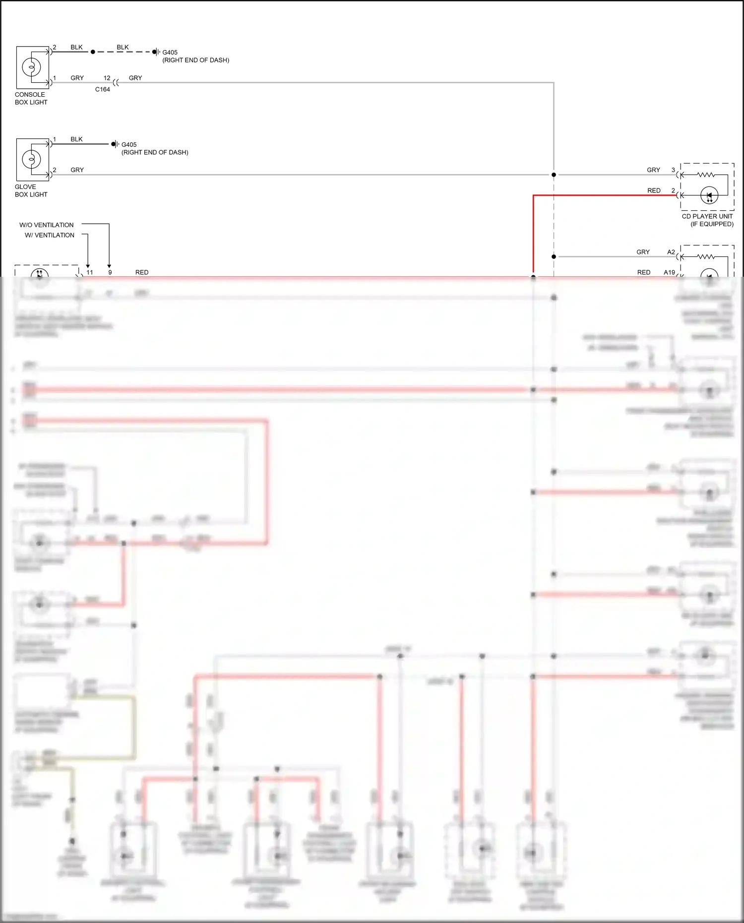 Wiring diagram console box light for Honda Pilot III facelift (2018-2022) (3 of 5)