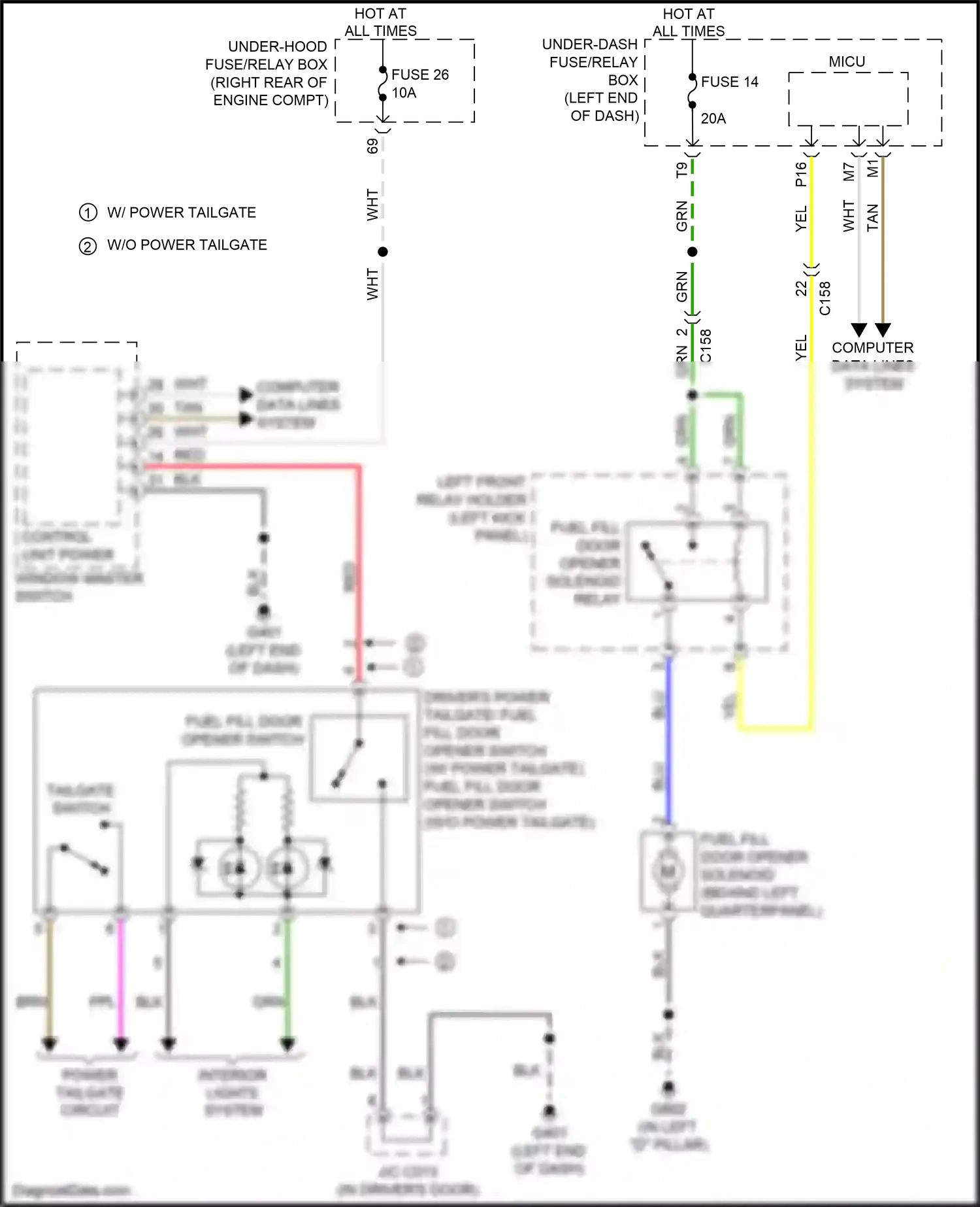 Wiring diagram control unit power window master switch for Honda Pilot III facelift (2018-2022) (1 of 1)