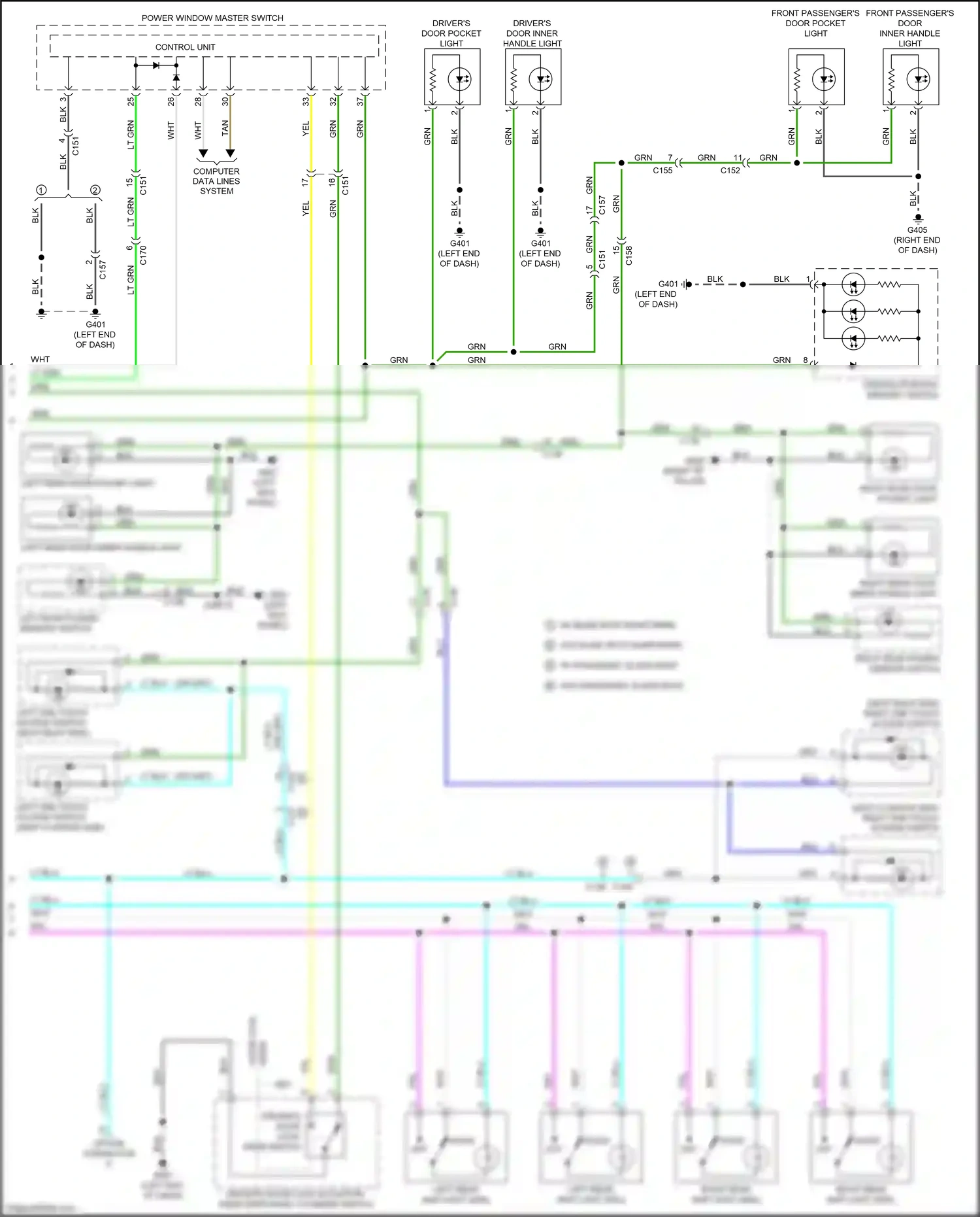 Wiring diagram driving position memory switch for Honda Pilot III facelift (2018-2022) (1 of 5)