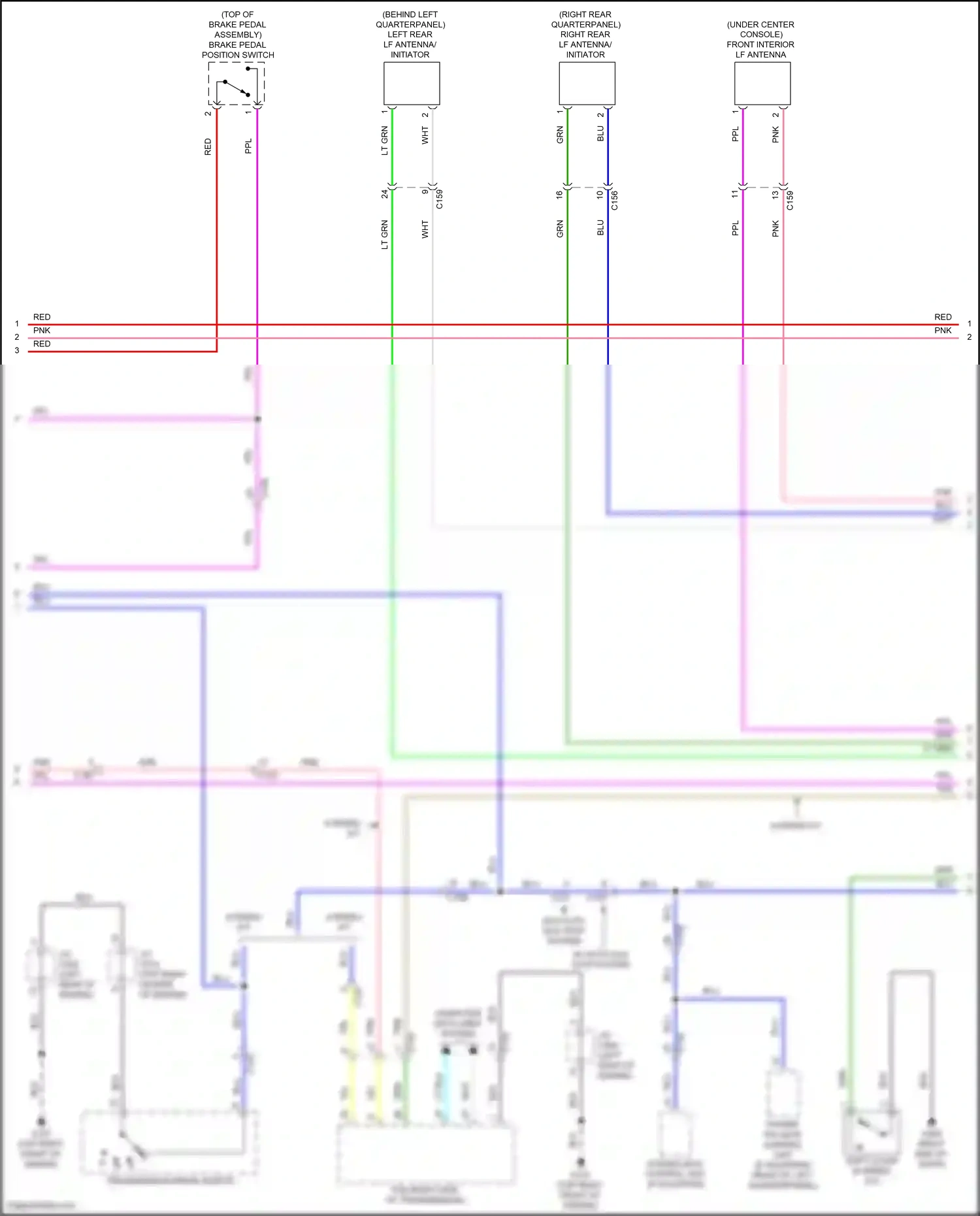 Wiring diagram front interior lf antenna for Honda Pilot III facelift (2018-2022) (1 of 2)