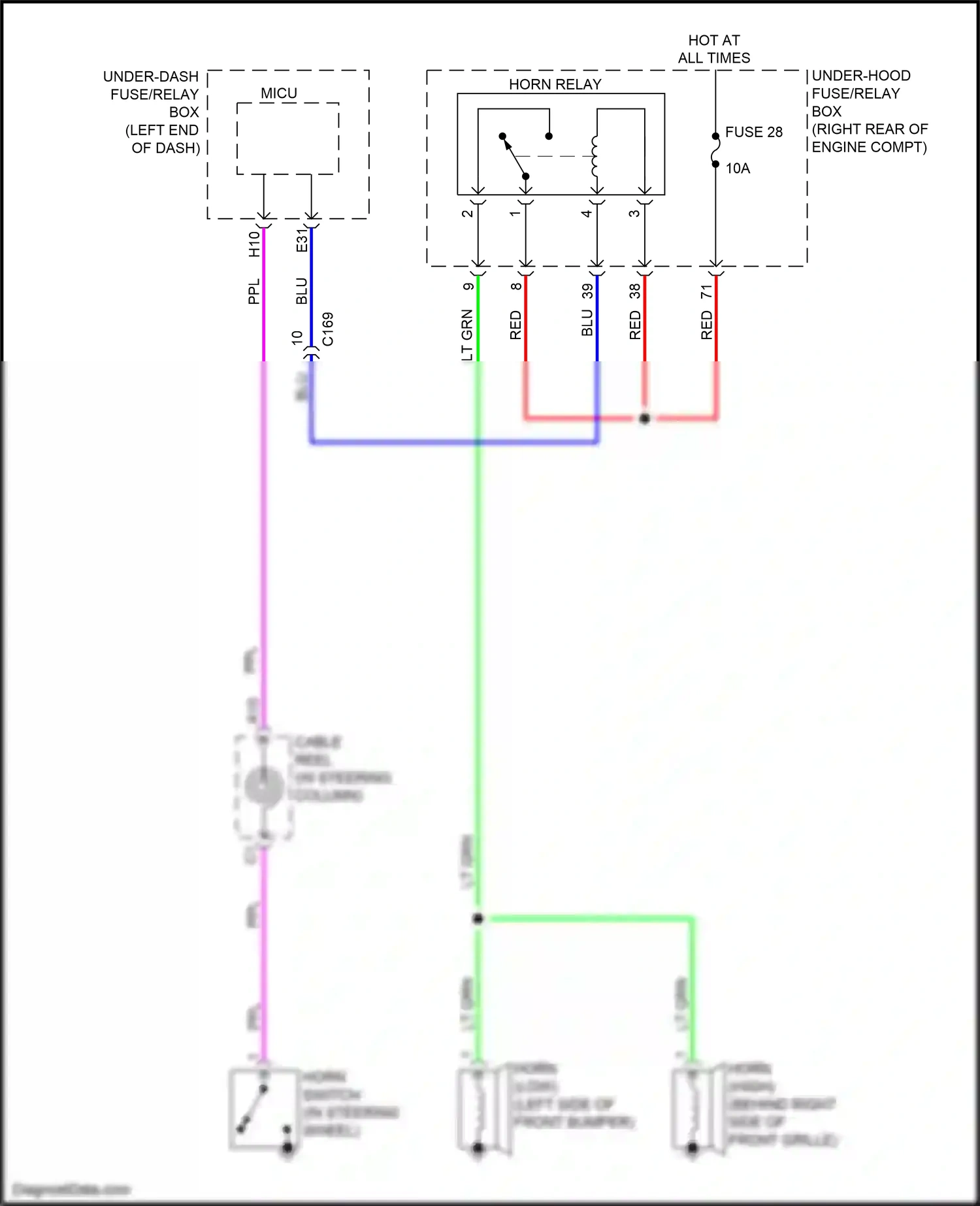 Wiring diagram horn switch for Honda Pilot III facelift (2018-2022) (1 of 1)