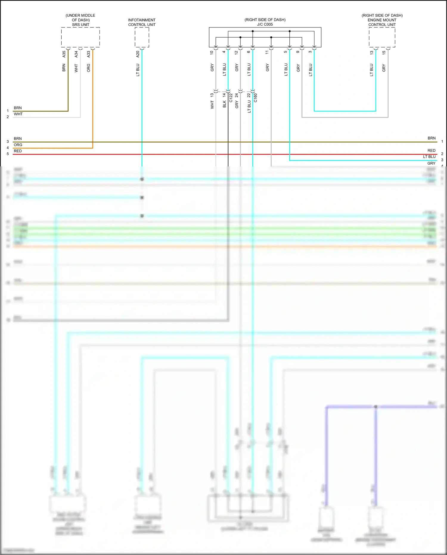 Wiring diagram infotainment control unit for Honda Pilot III facelift (2018-2022) (11 of 17)