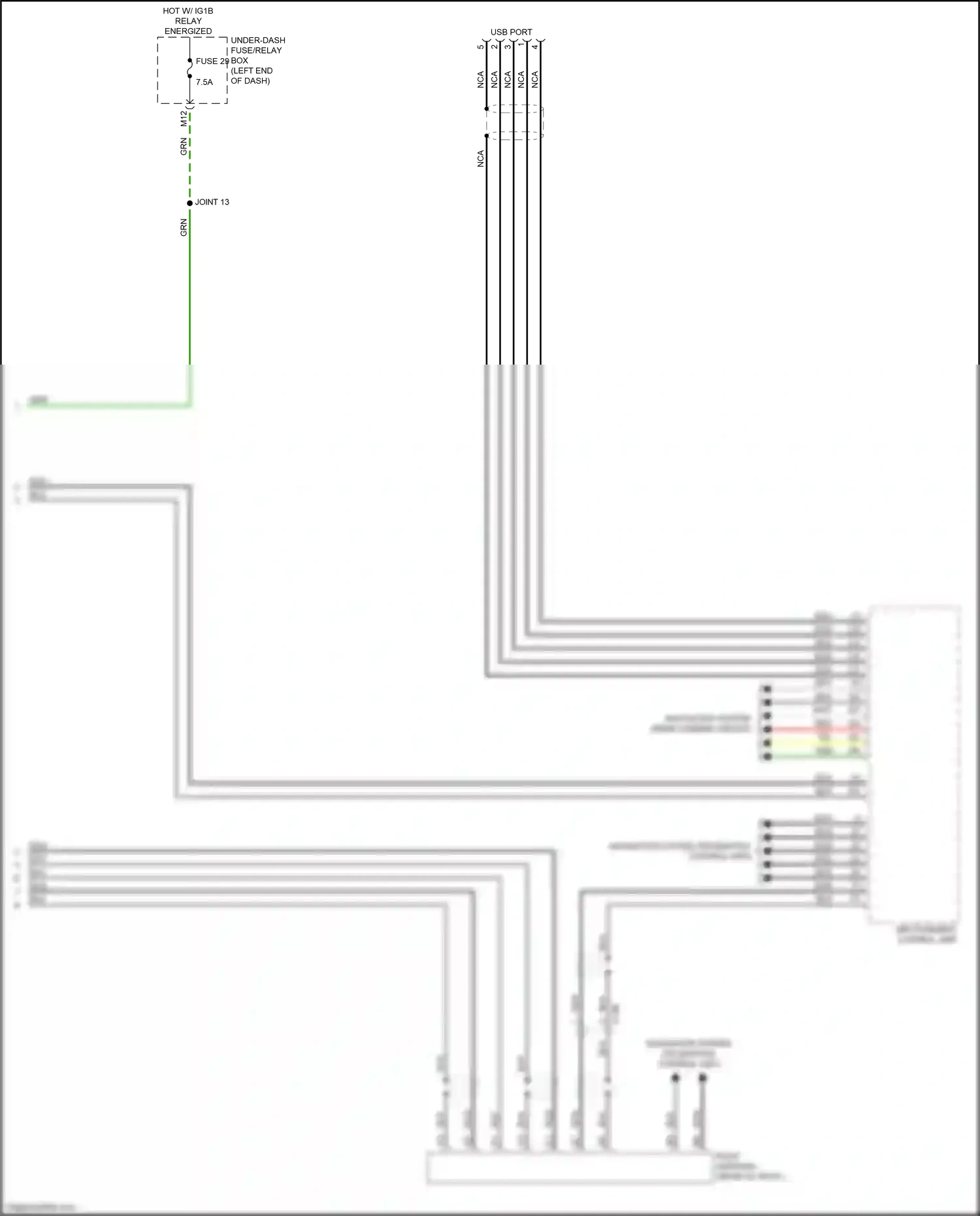 Wiring diagram infotainment control unit for Honda Pilot III facelift (2018-2022) (2 of 17)