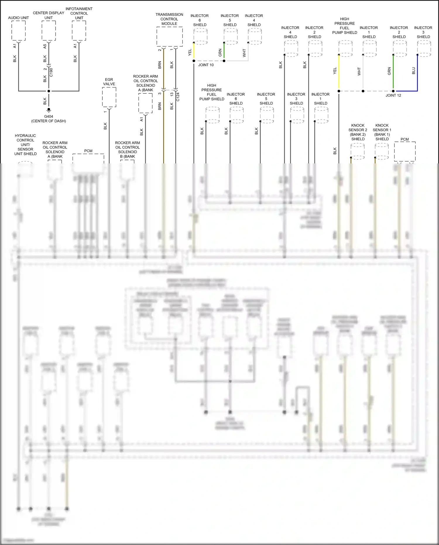 Wiring diagram injector 2 shield for Honda Pilot III facelift (2018-2022) (1 of 2)