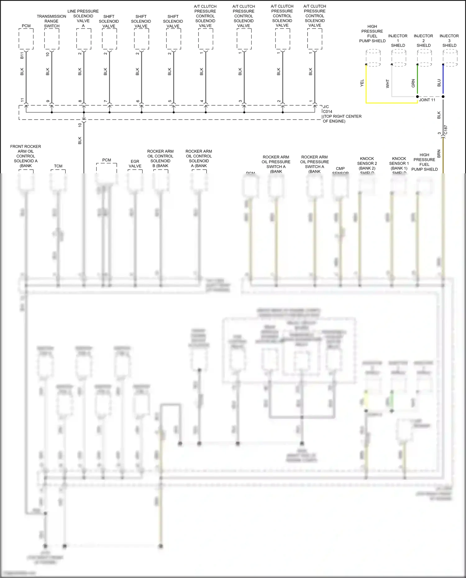 Wiring diagram injector 5 shield for Honda Pilot III facelift (2018-2022) (2 of 2)