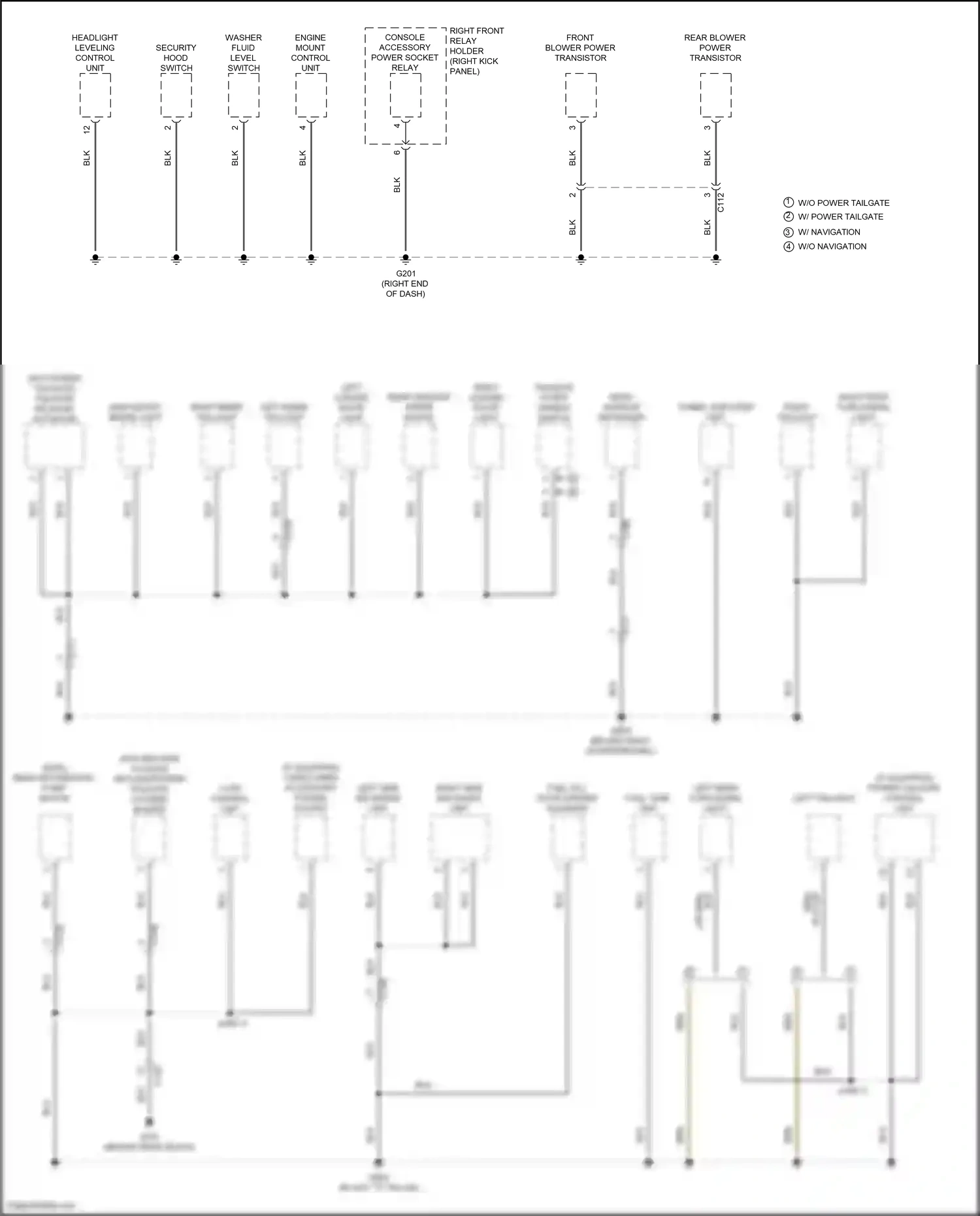 Wiring diagram joint 4 for Honda Pilot III facelift (2018-2022) (4 of 9)